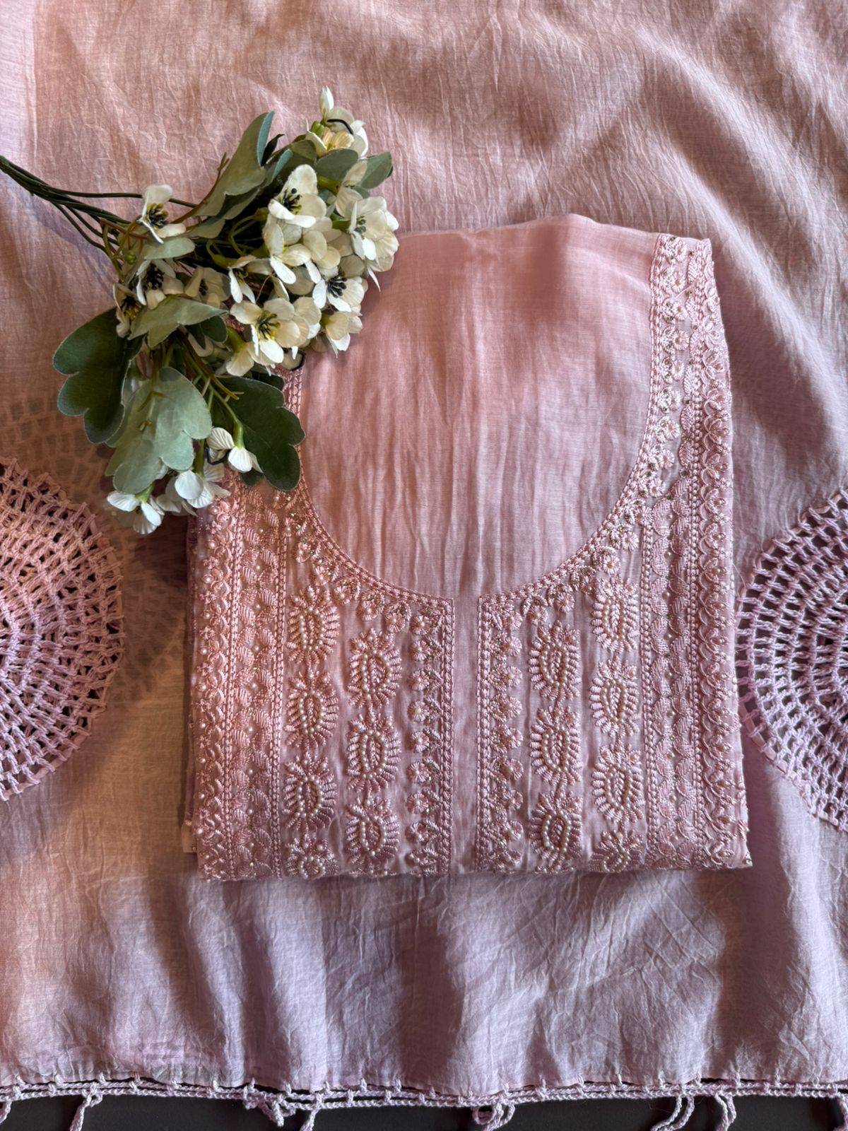 CHIKANKARI HAND EMBROIDERED SUIT
