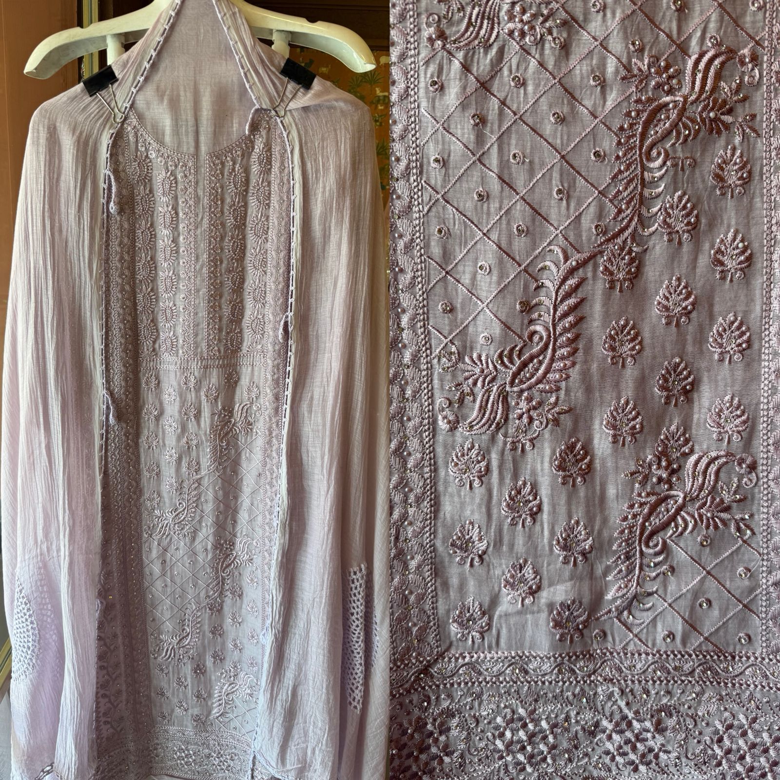 CHIKANKARI HAND EMBROIDERED SUIT