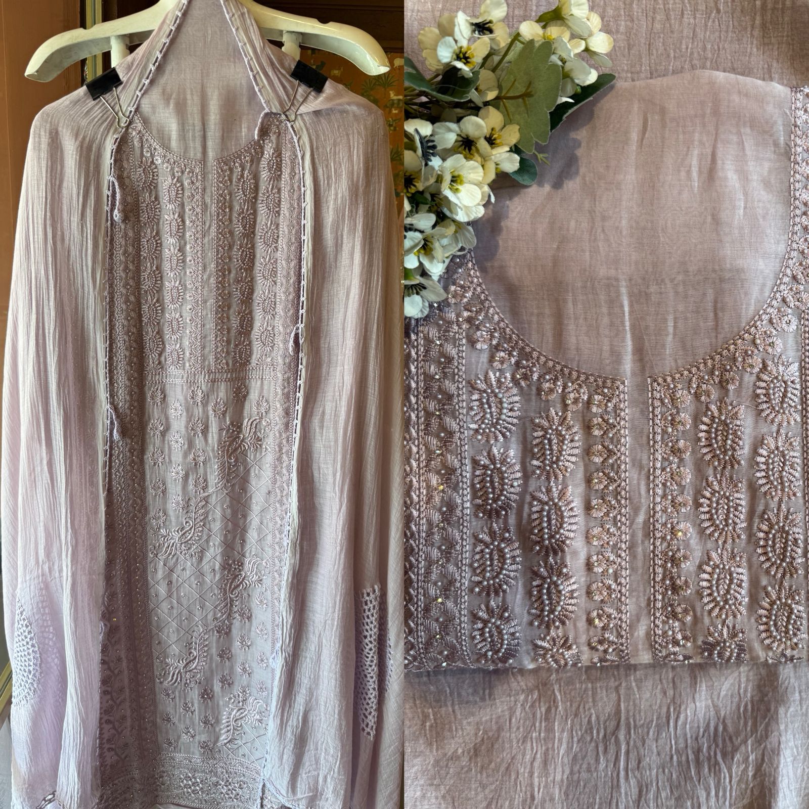 CHIKANKARI HAND EMBROIDERED SUIT