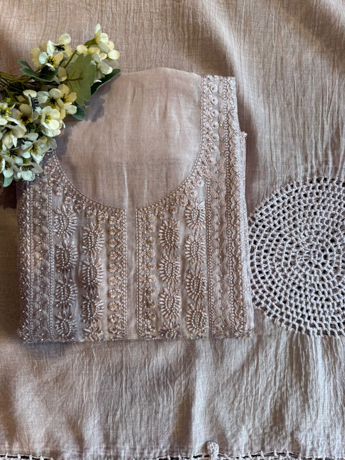 CHIKANKARI HAND EMBROIDERED SUIT