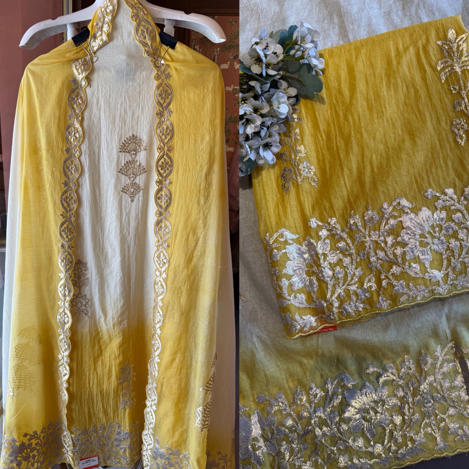 Premium Cotton Mul chanderi Unstitched suit