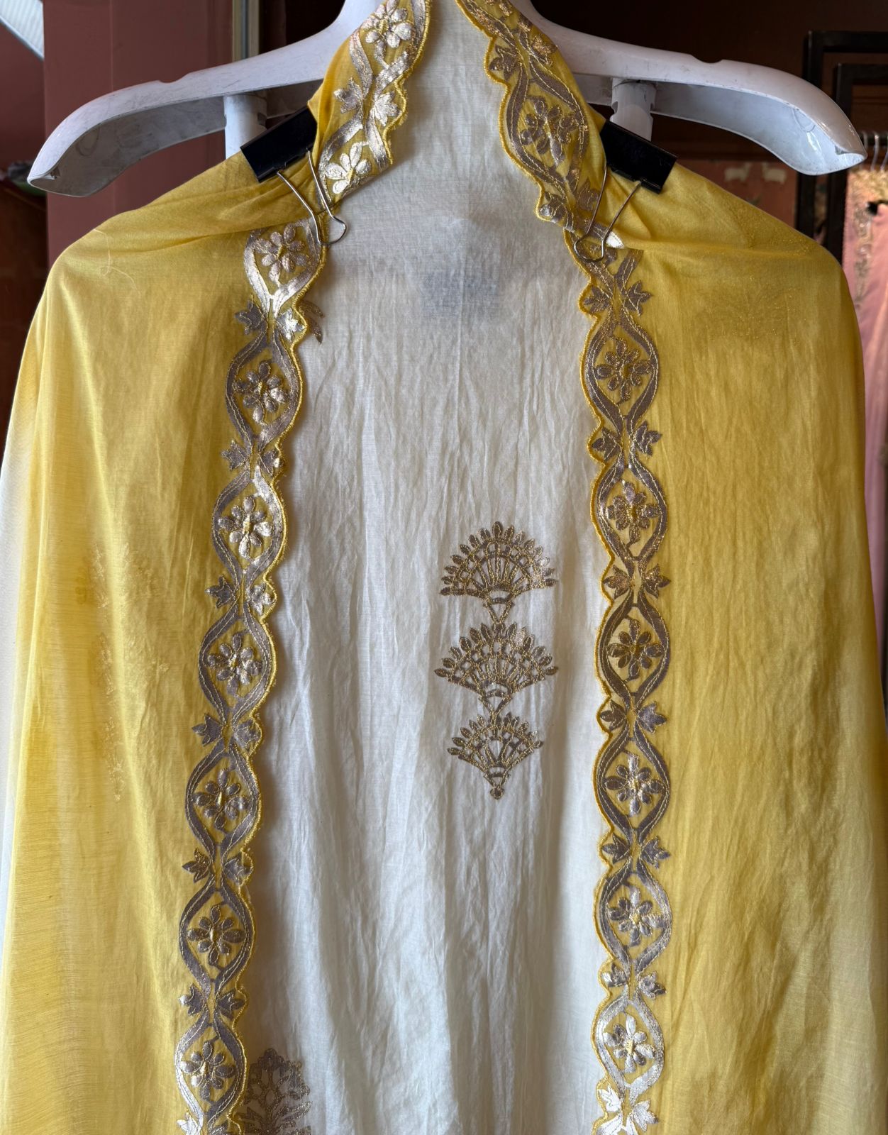 Premium Cotton Mul chanderi Unstitched suit