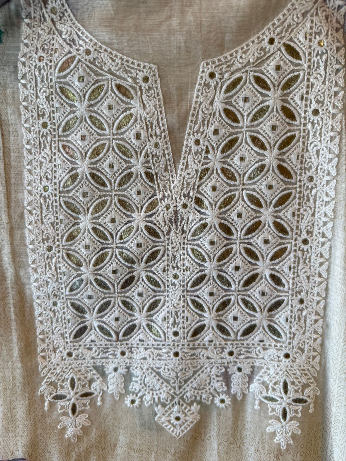 Ivory Block Printed Suit Set