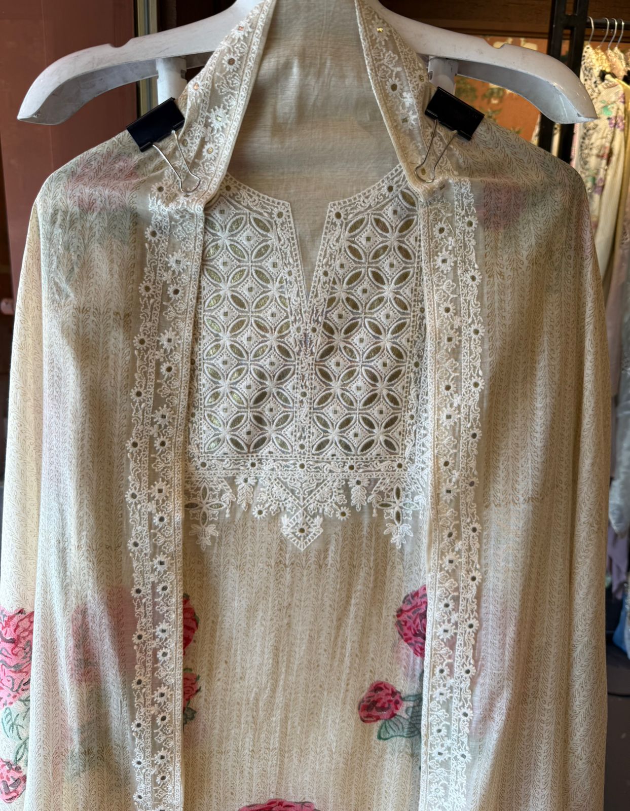 Ivory Block Printed Suit Set