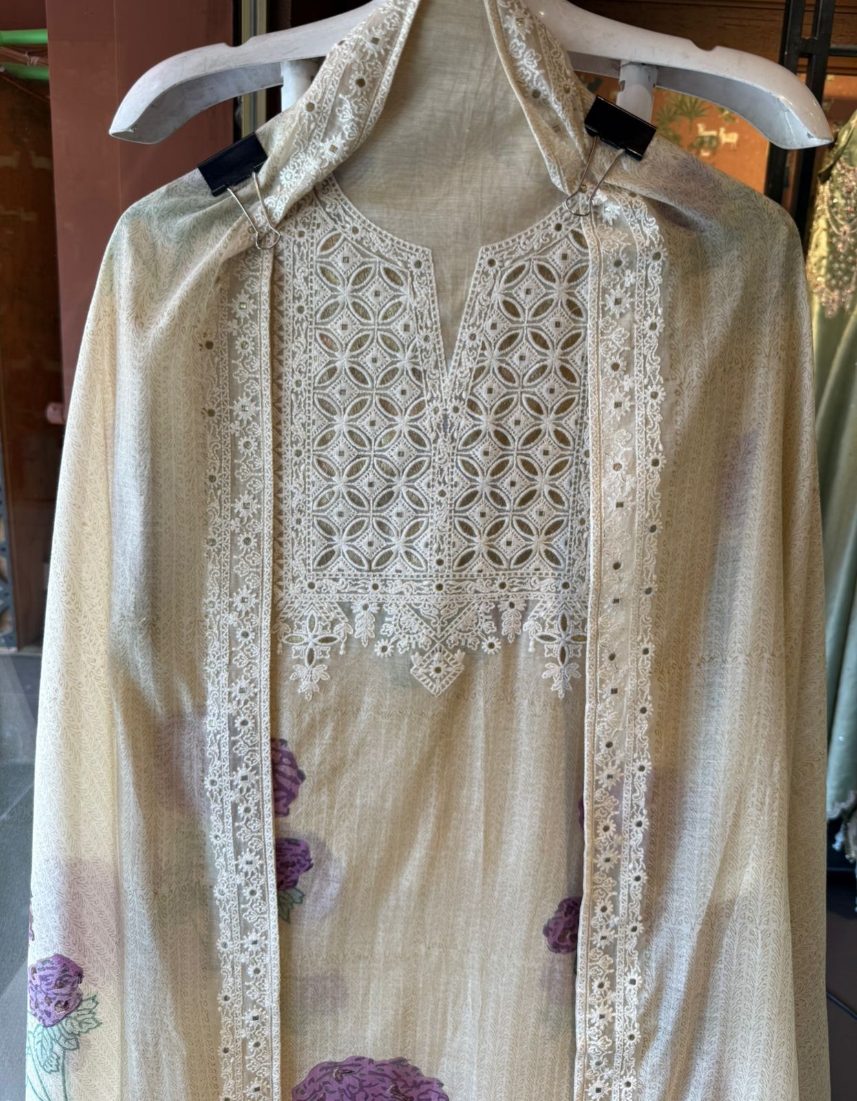 Ivory Block Printed Suit Set