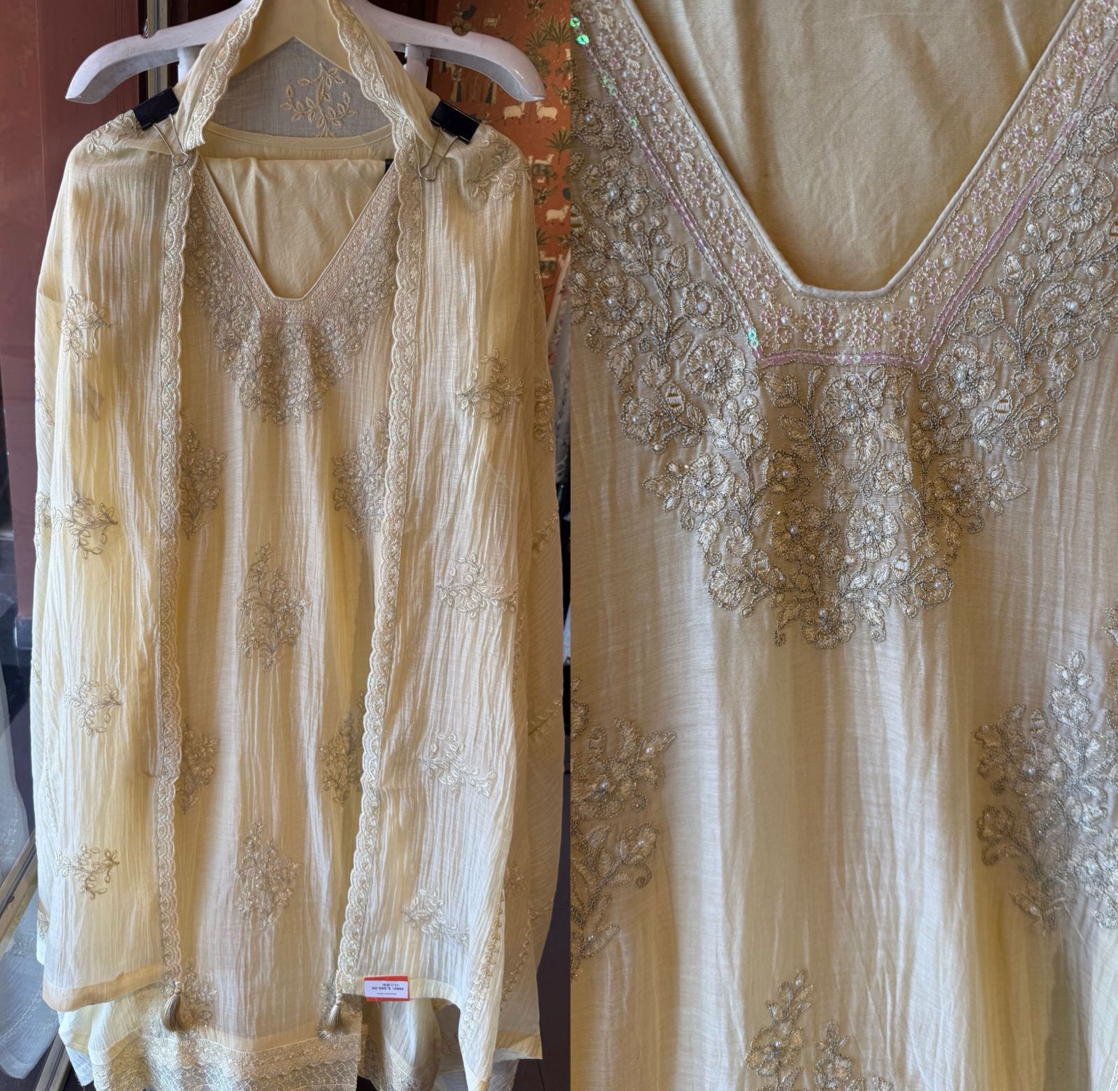 Embroidered unstitched Suit Set