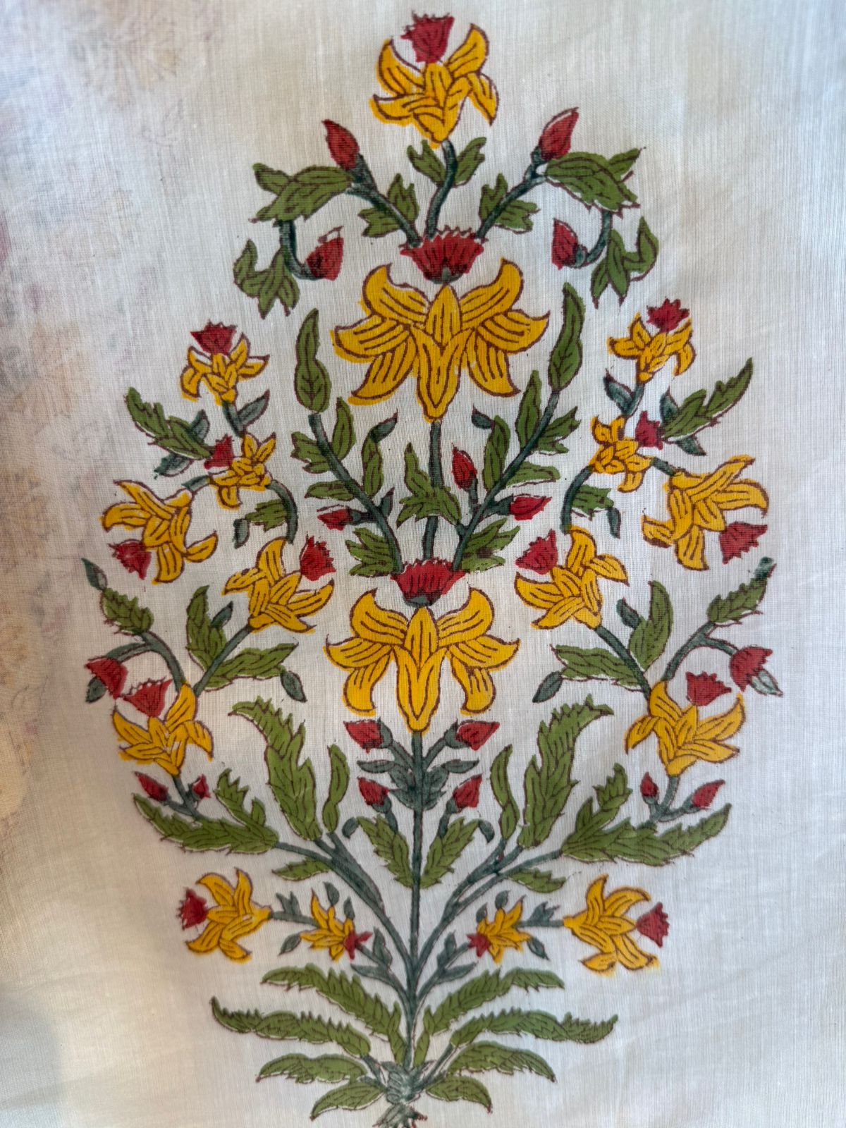 Floral Printed & Thread Embroidered Unstitched suit Set