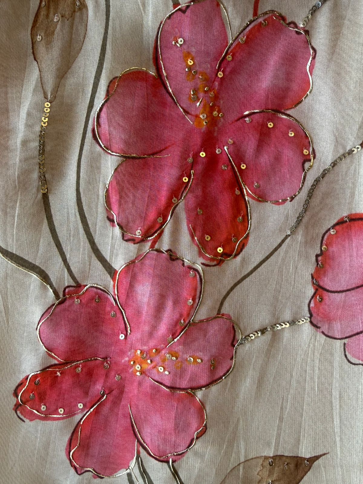 Brush painted Floral design Kurta