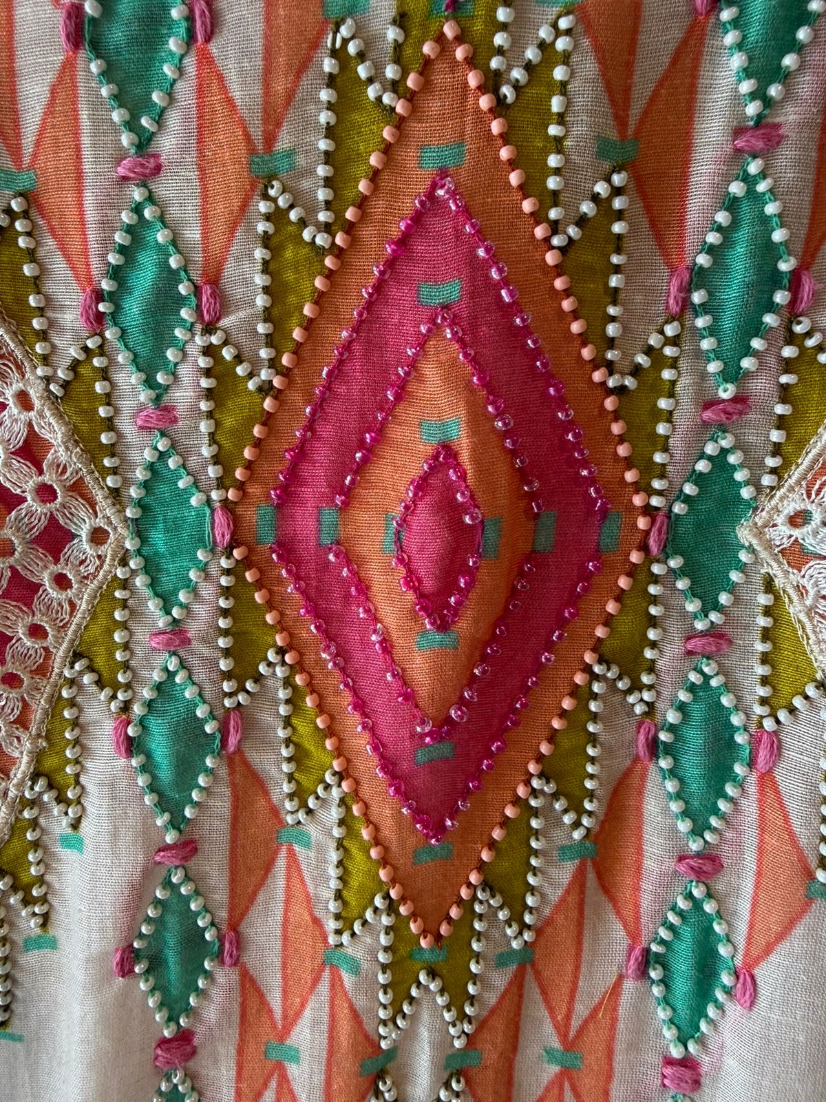 Pastel Geometric Dupatta Suit