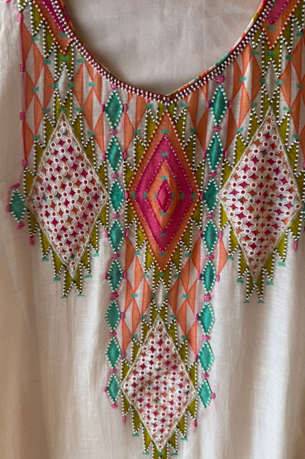 Pastel Geometric Dupatta Suit