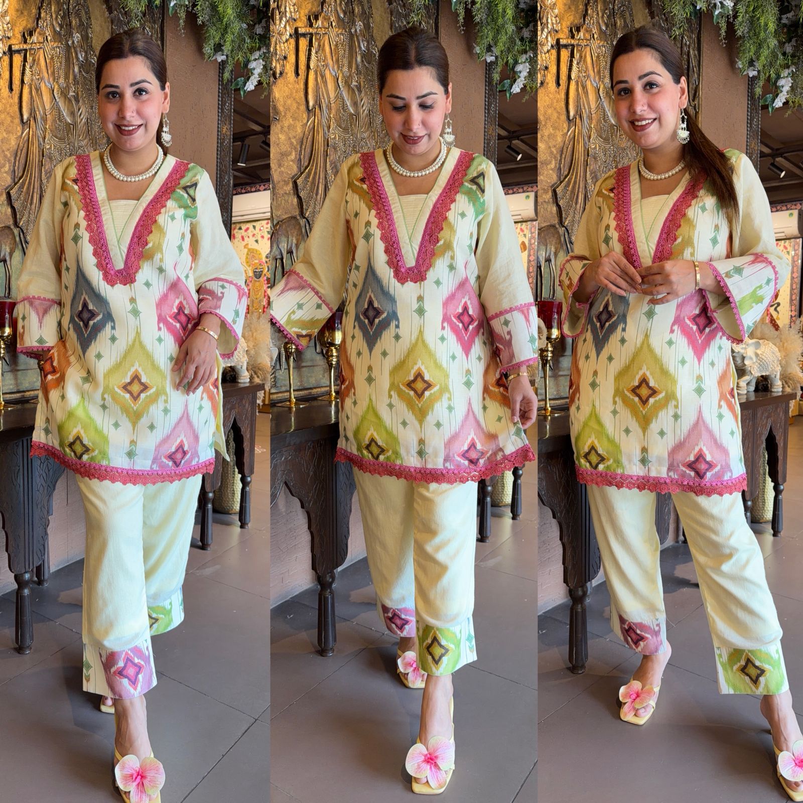 Chic pastel Ikkat  Coord  set