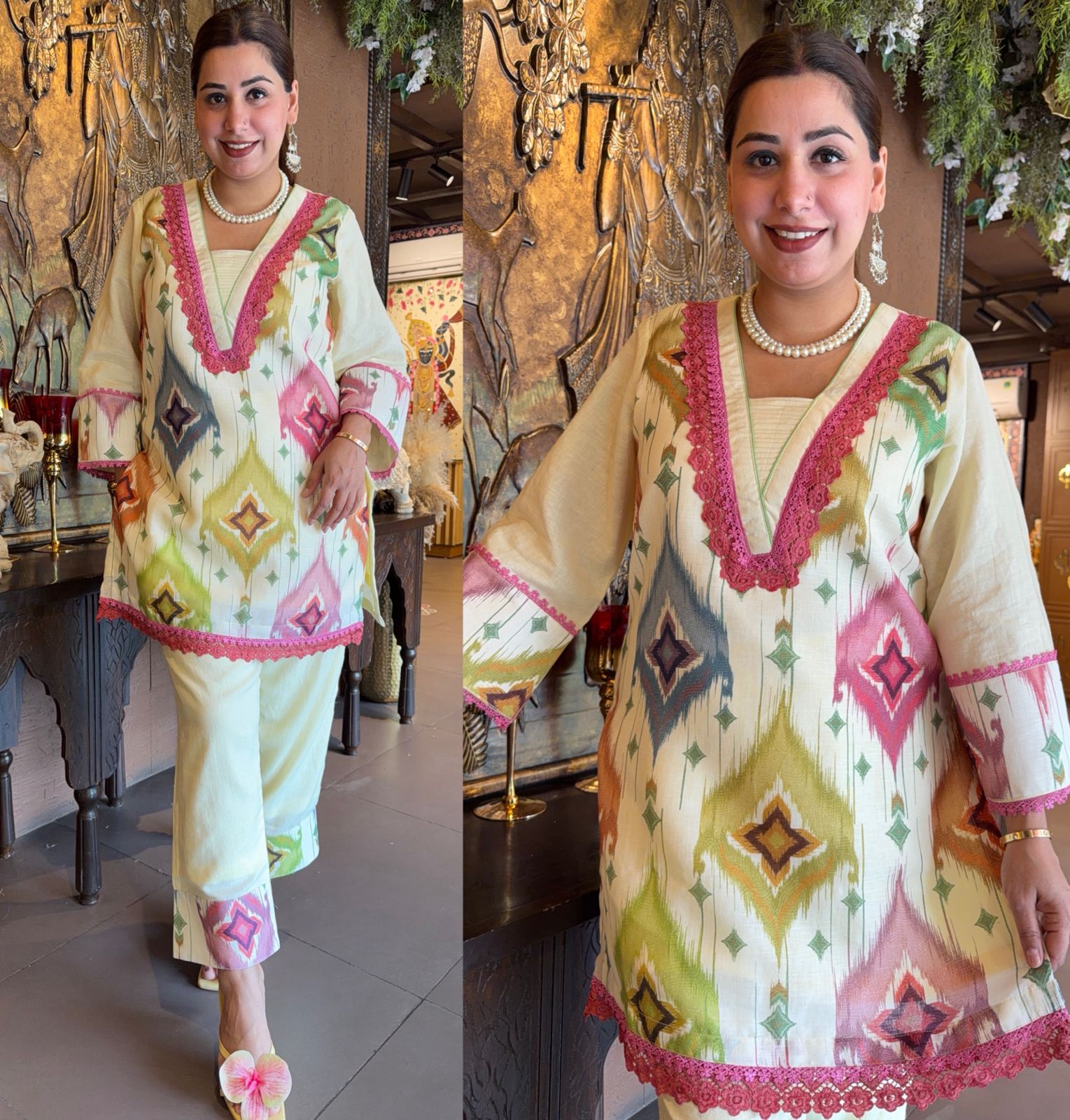 Chic pastel Ikkat  Coord  set