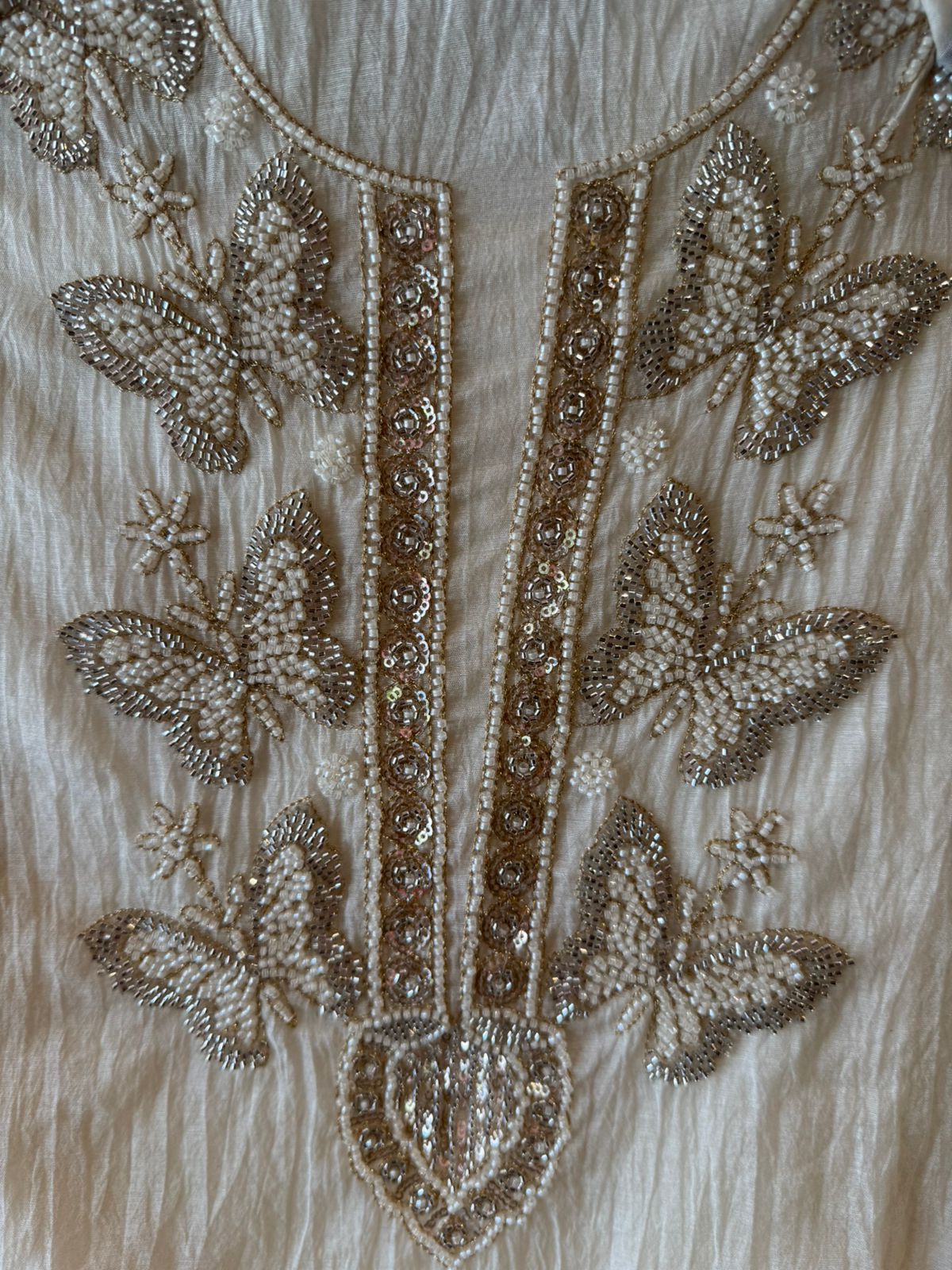 Hand Embellished Butterfly Unstitched suit Set