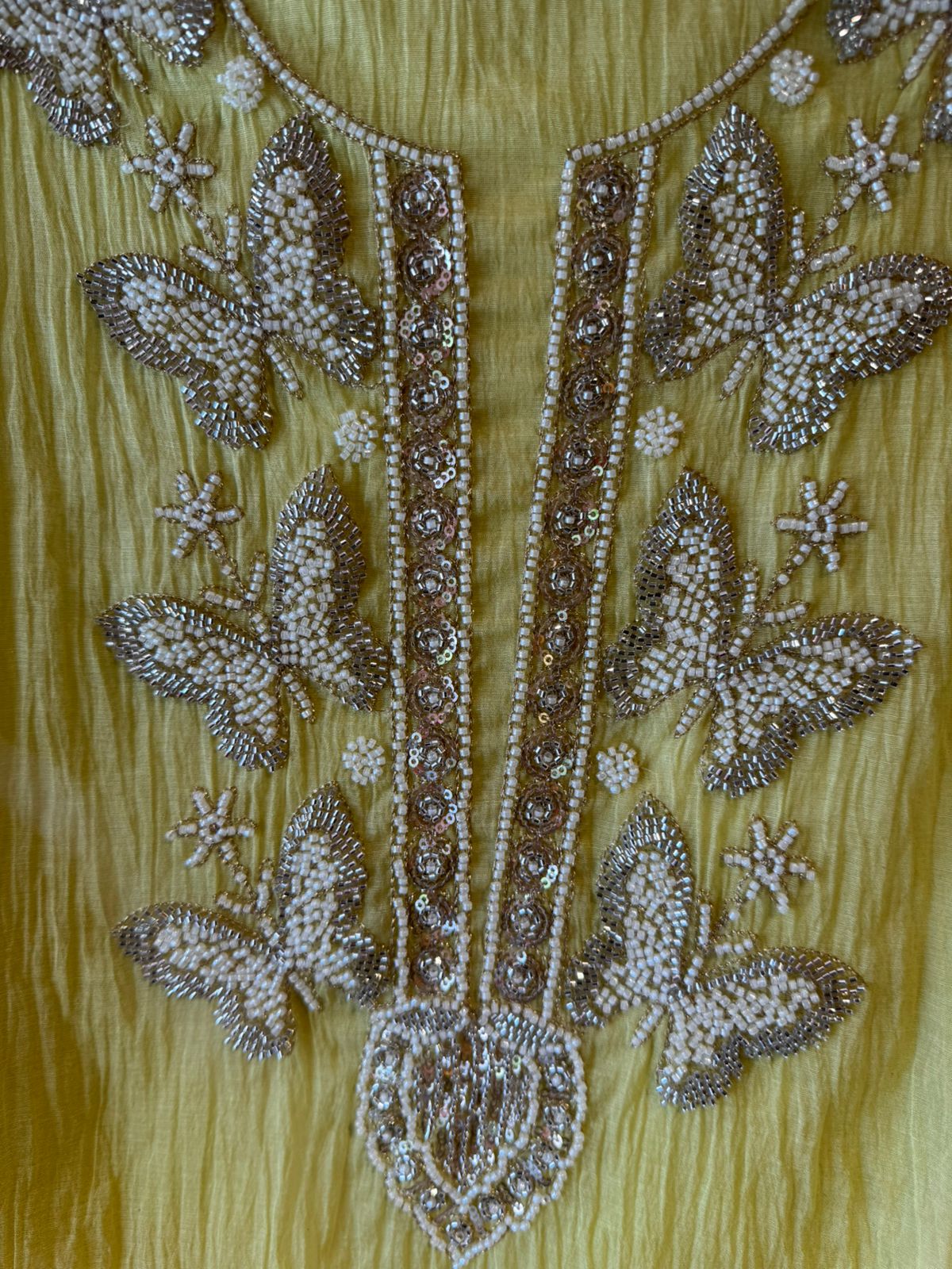 Hand Embellished Butterfly Unstitched suit Set