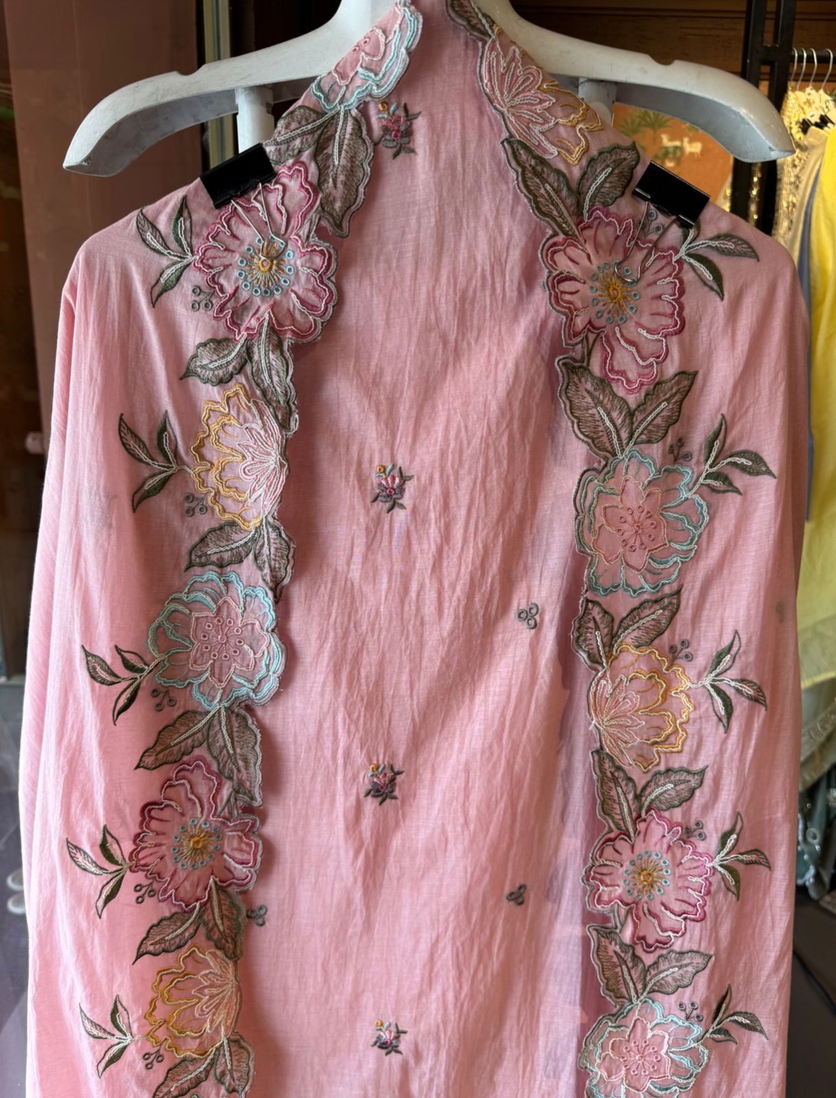Mul cotton mix chanderi Unstitched suit