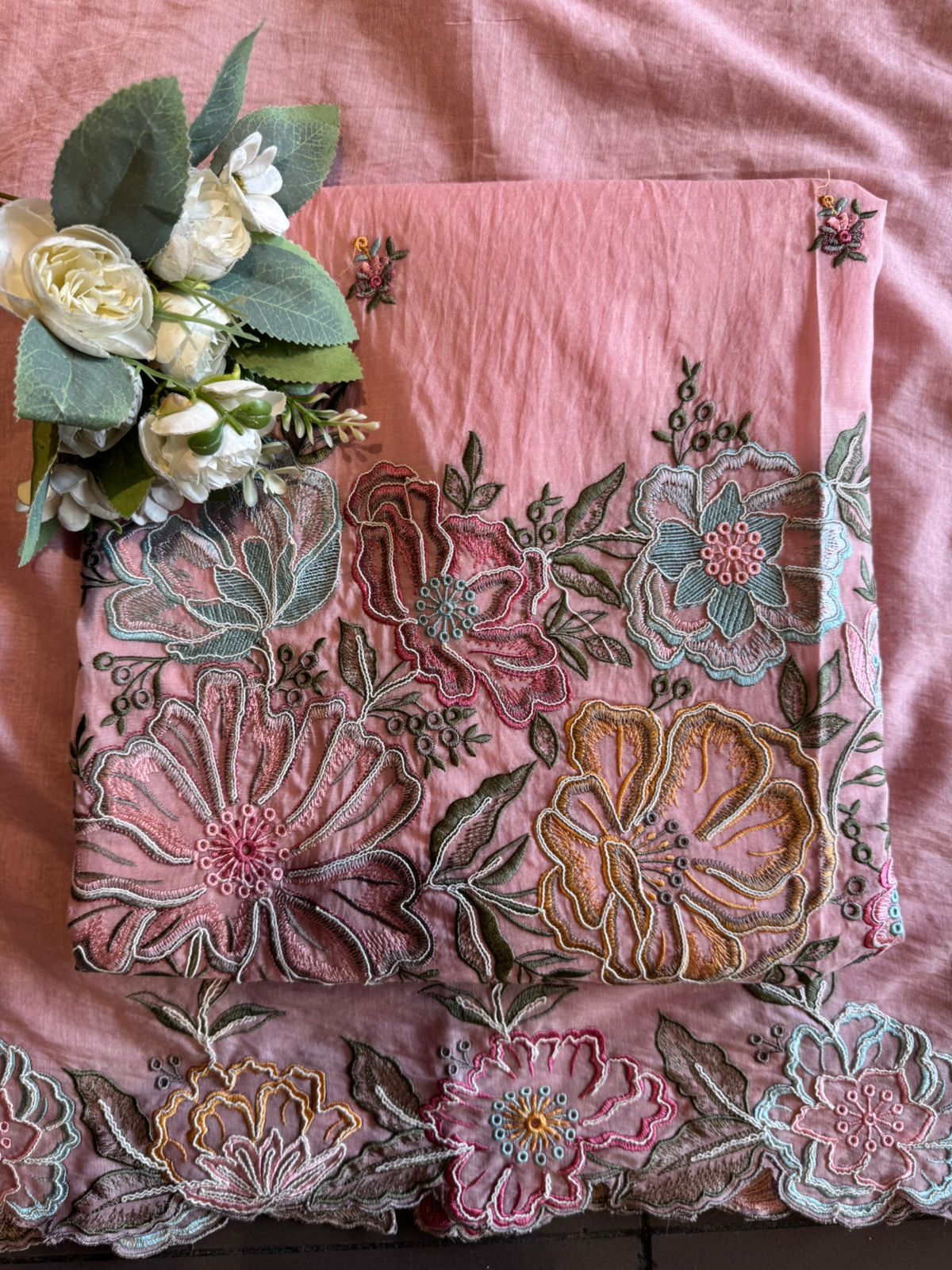 Mul cotton mix chanderi Unstitched suit