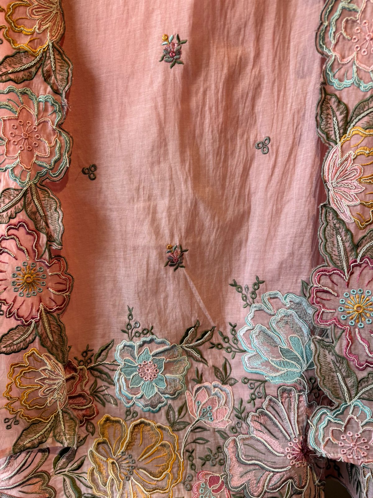 Mul cotton mix chanderi Unstitched suit