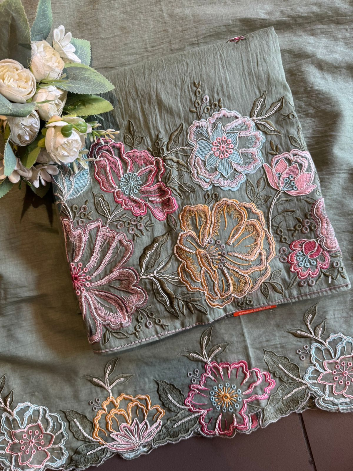Mul cotton mix chanderi Unstitched suit