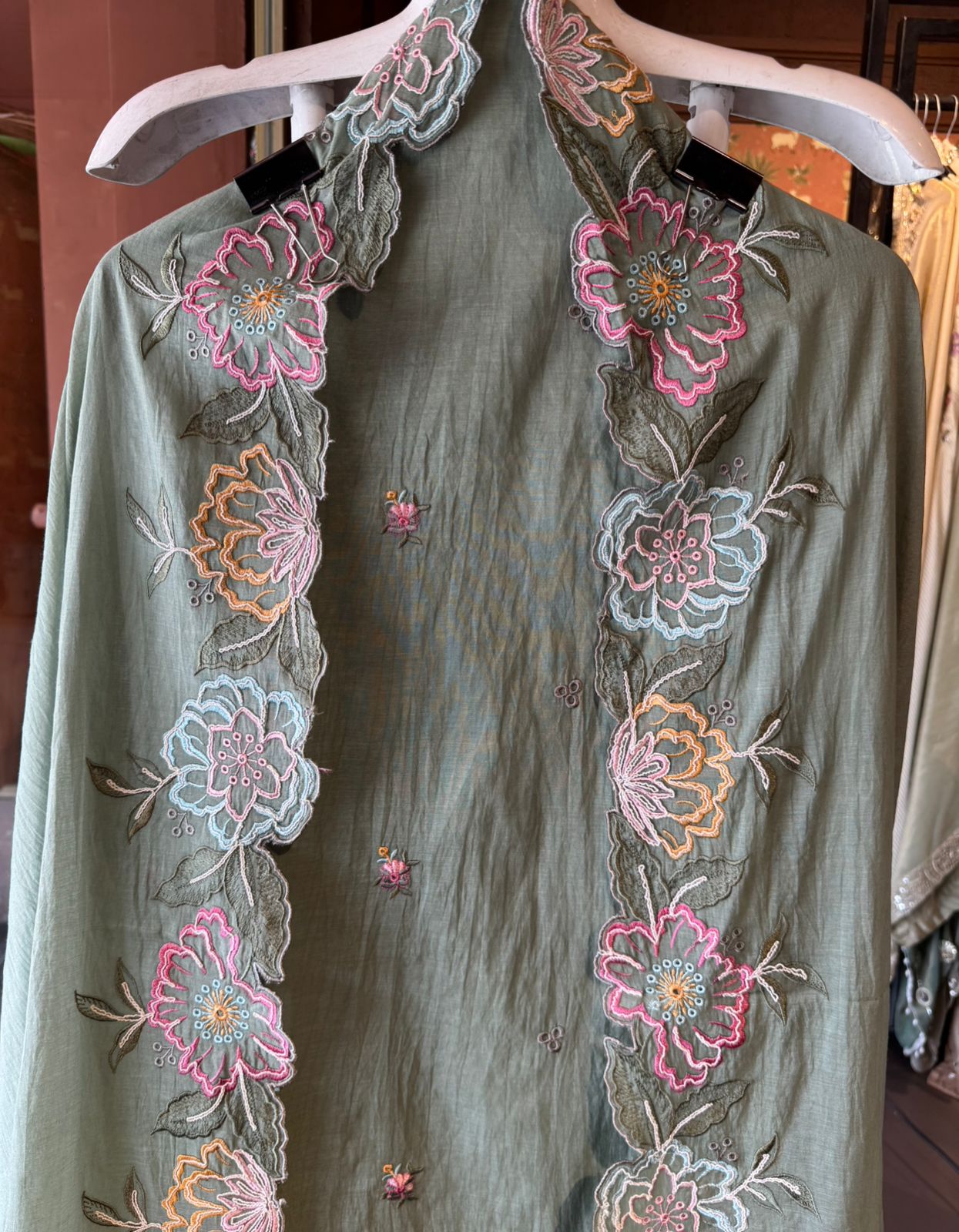 Mul cotton mix chanderi Unstitched suit
