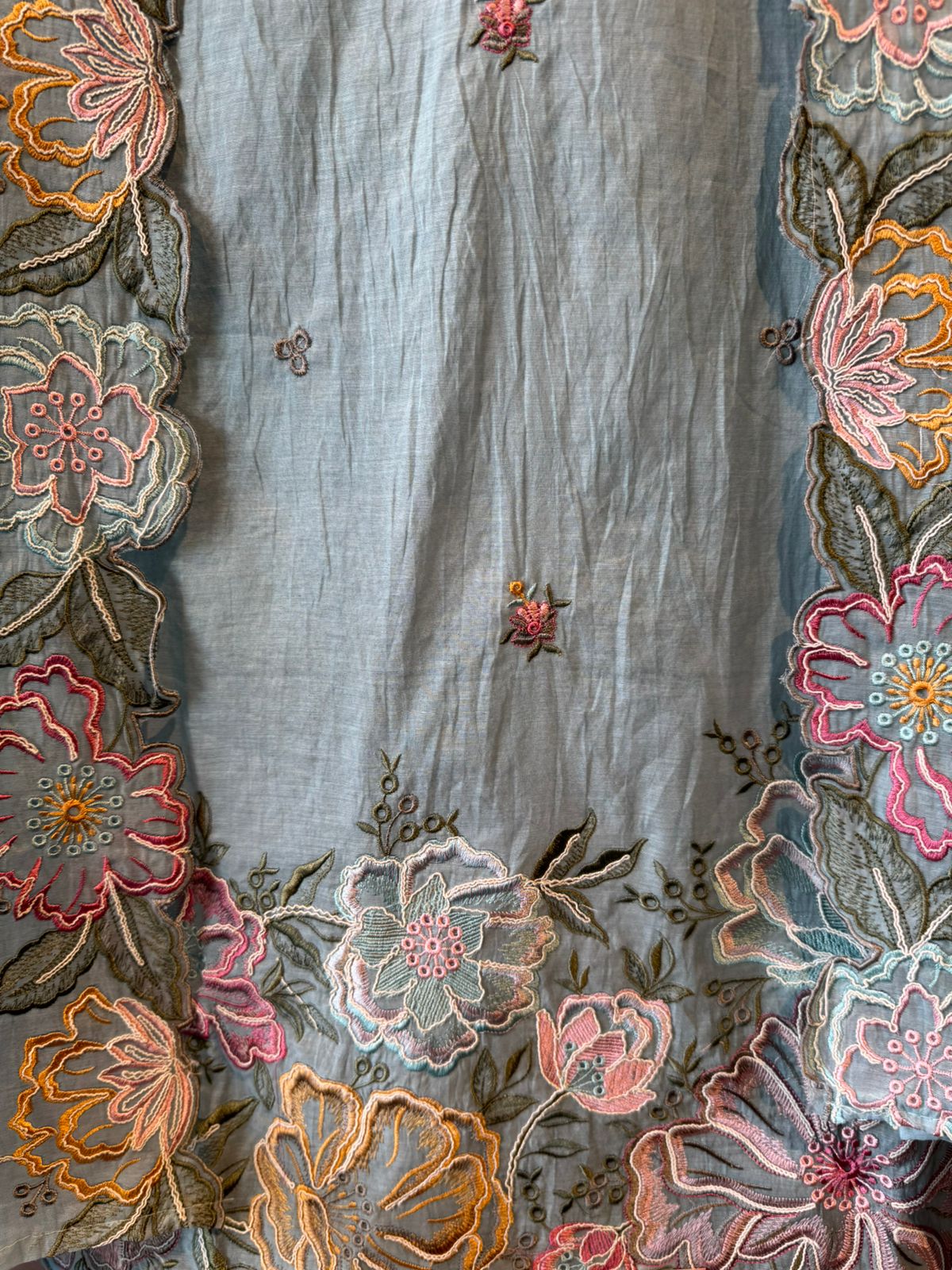 Mul cotton mix chanderi Unstitched suit