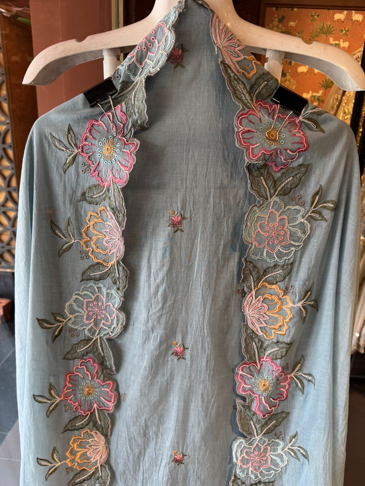 Mul cotton mix chanderi Unstitched suit