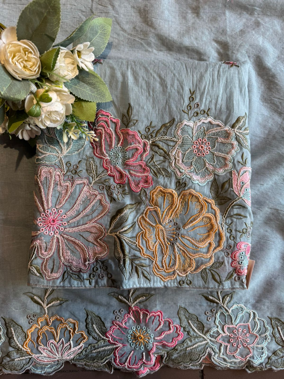 Mul cotton mix chanderi Unstitched suit