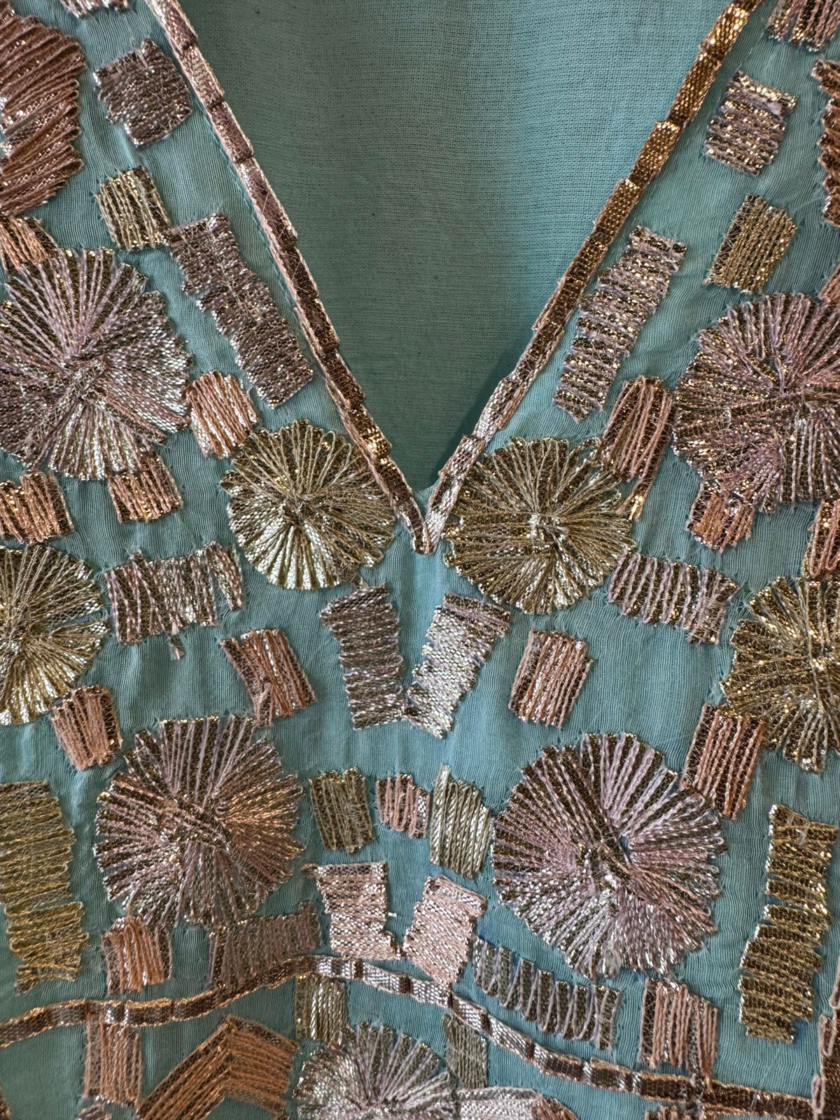 Hand-Embroidered Kurta with Metallic gotta Work