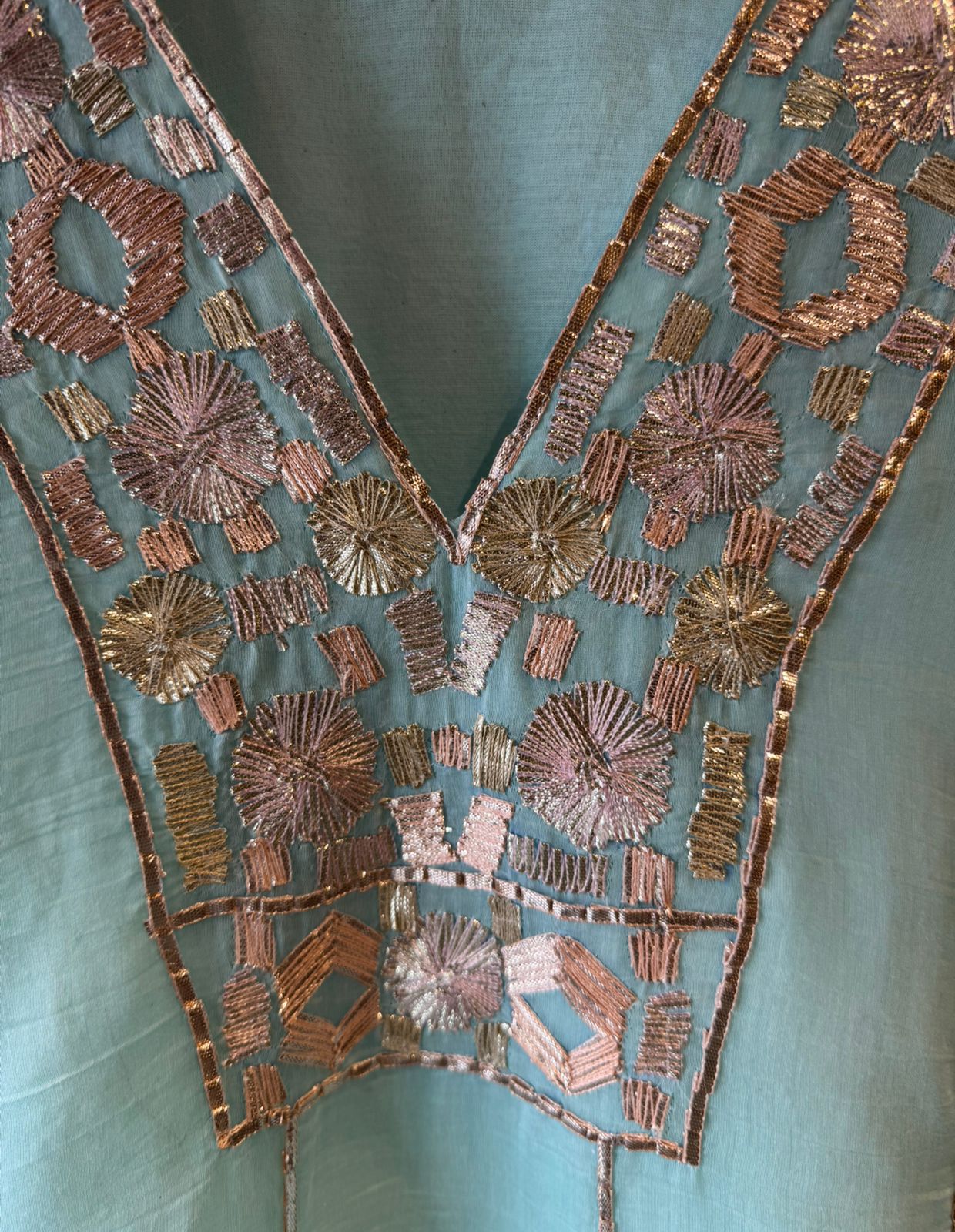 Hand-Embroidered Kurta with Metallic gotta Work