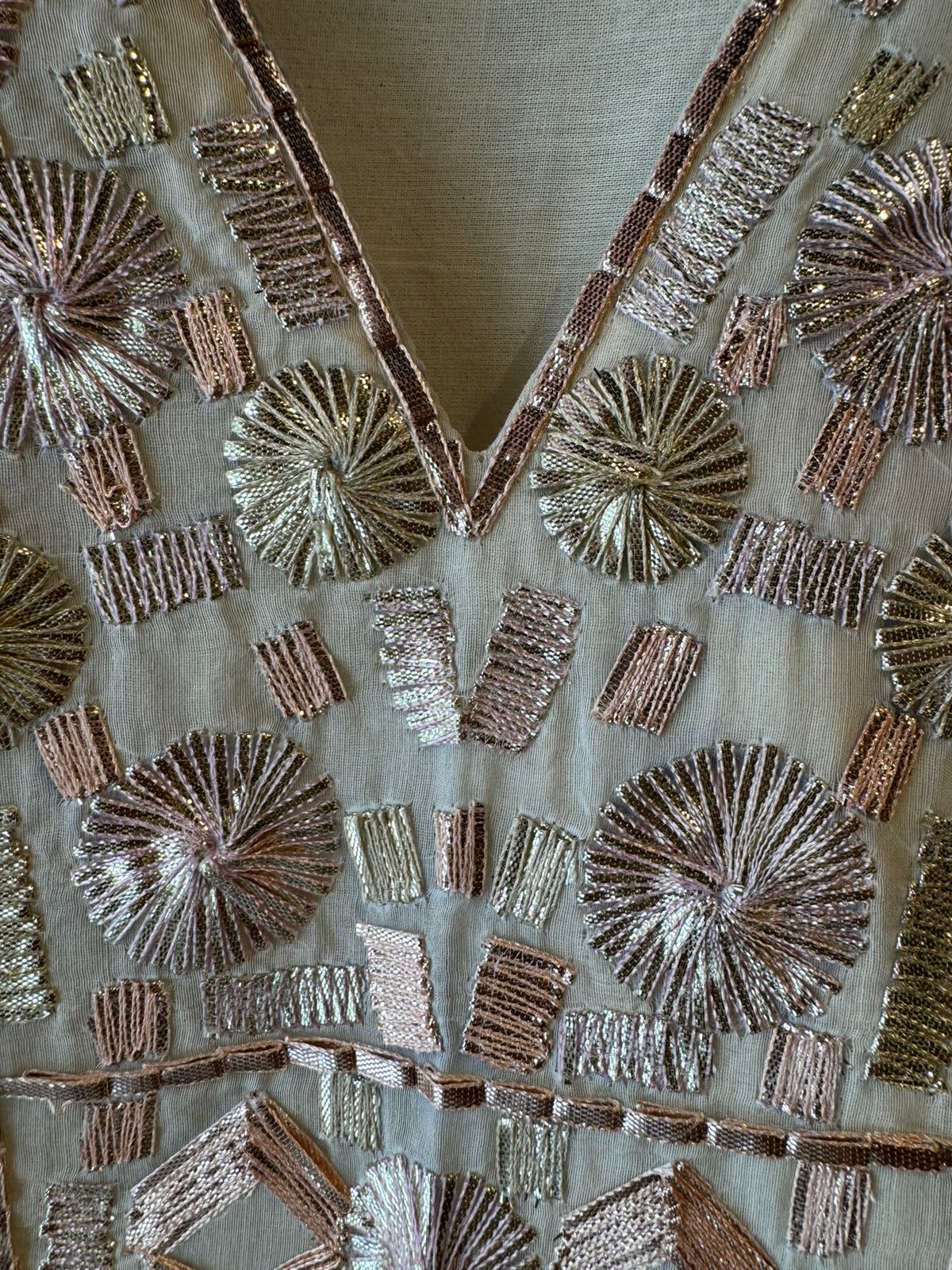 Hand-Embroidered Kurta with Metallic gotta Work