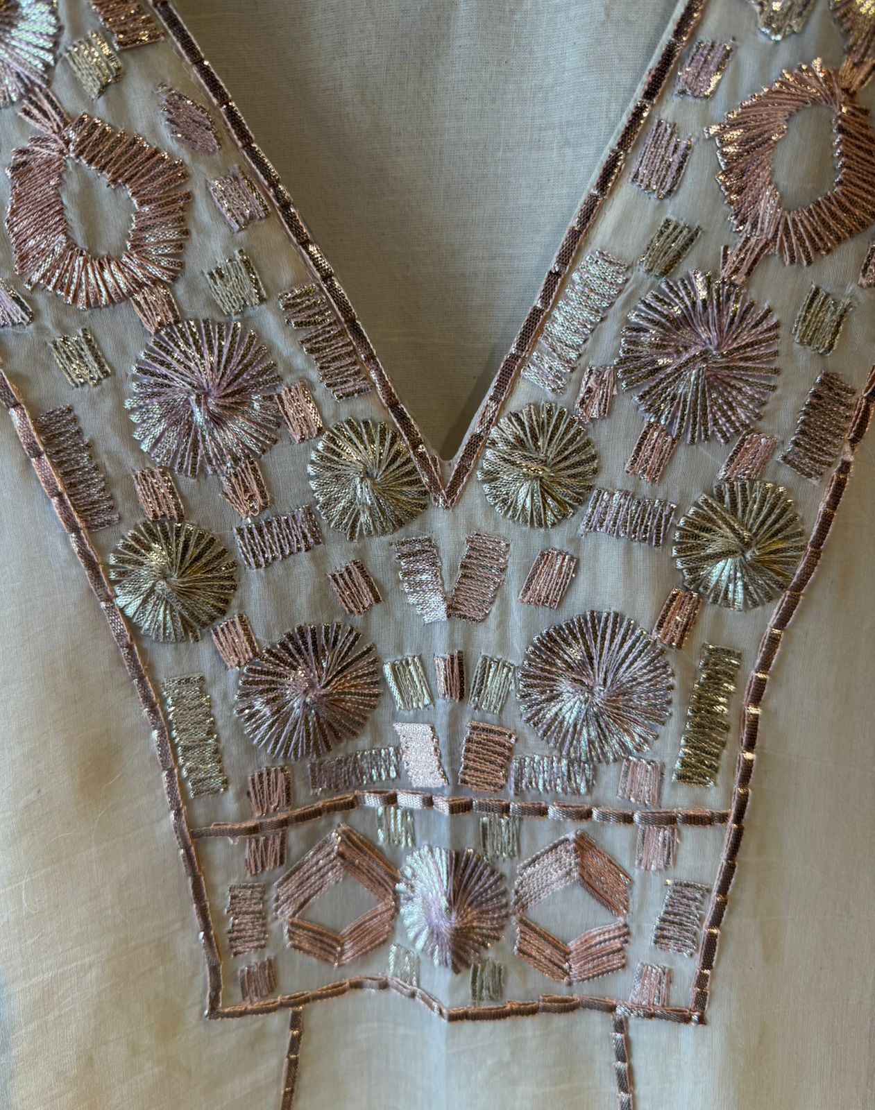 Hand-Embroidered Kurta with Metallic gotta Work