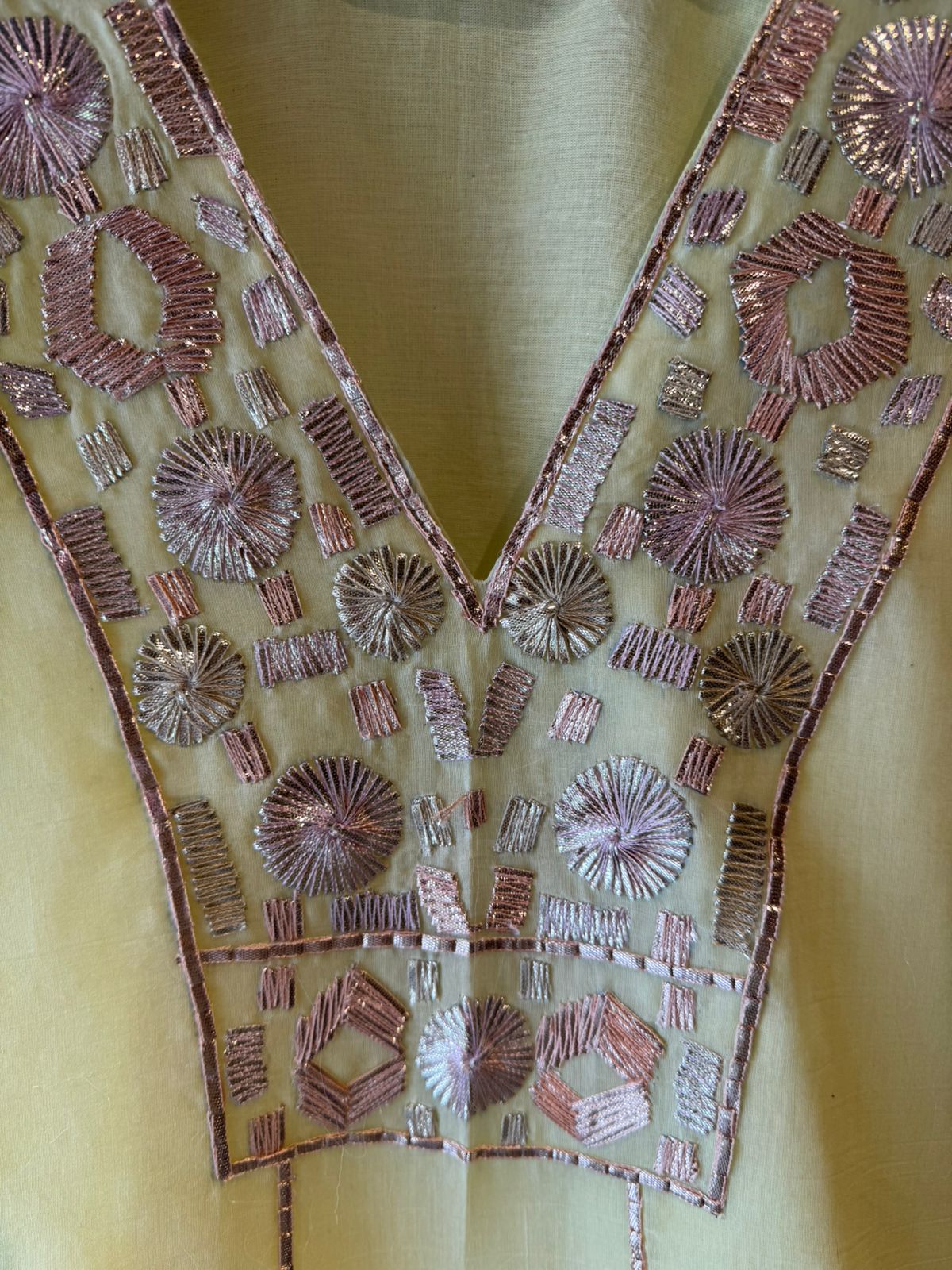 Hand-Embroidered Kurta with Metallic gotta Work
