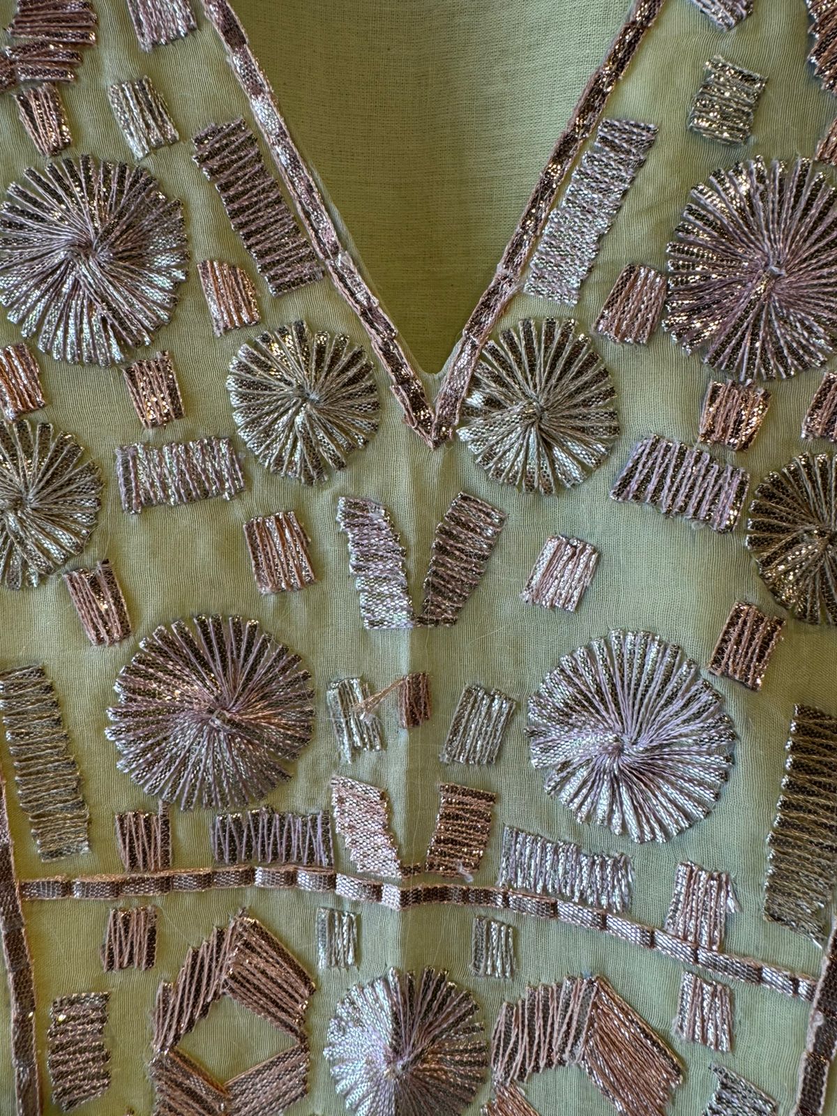 Hand-Embroidered Kurta with Metallic gotta Work