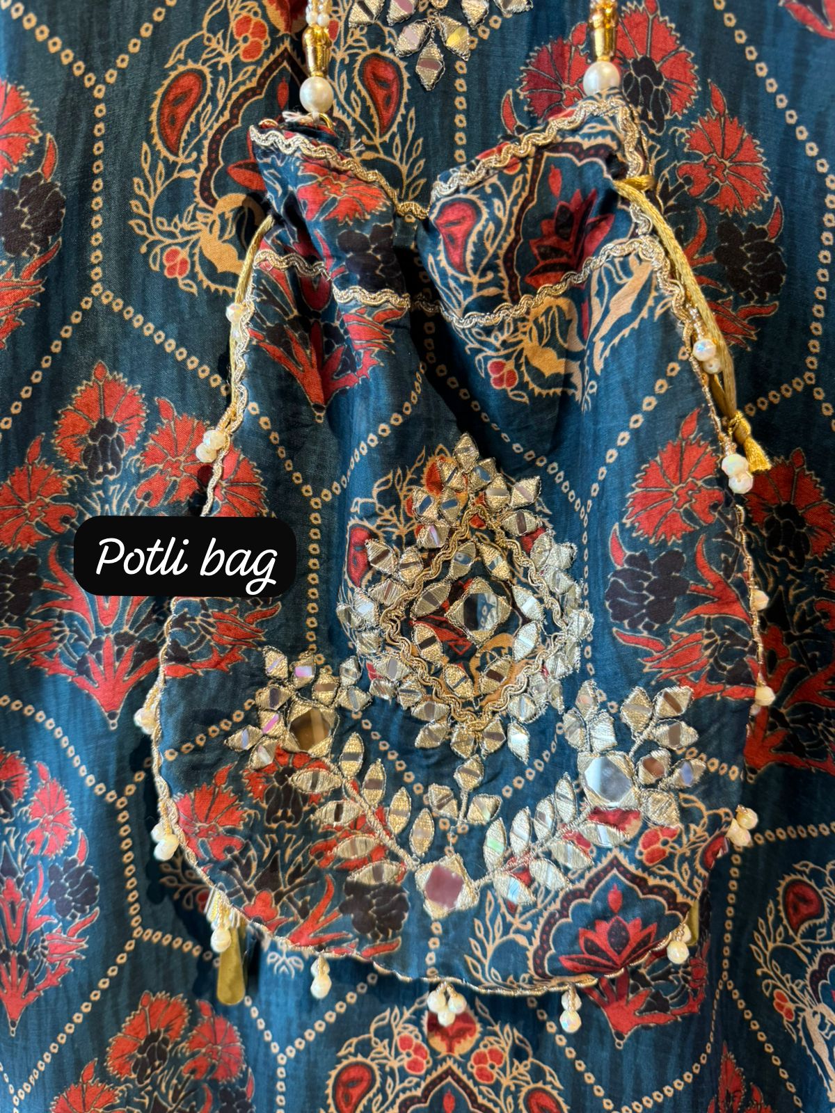 Stunning long ethnic dress ajrakh printed