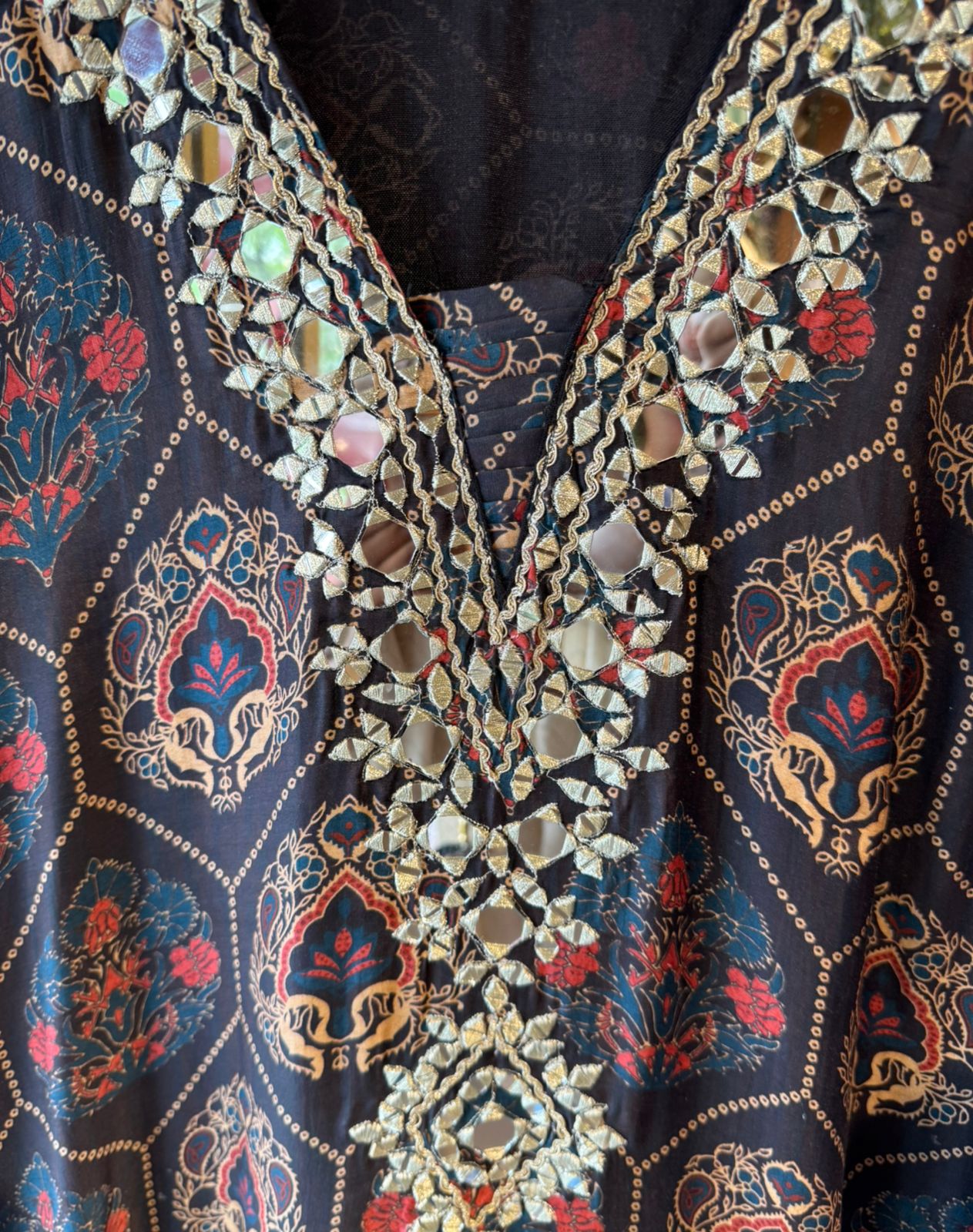 Stunning long ethnic dress ajrakh printed