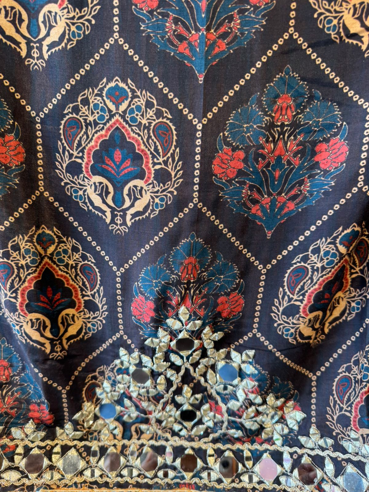 Stunning long ethnic dress ajrakh printed