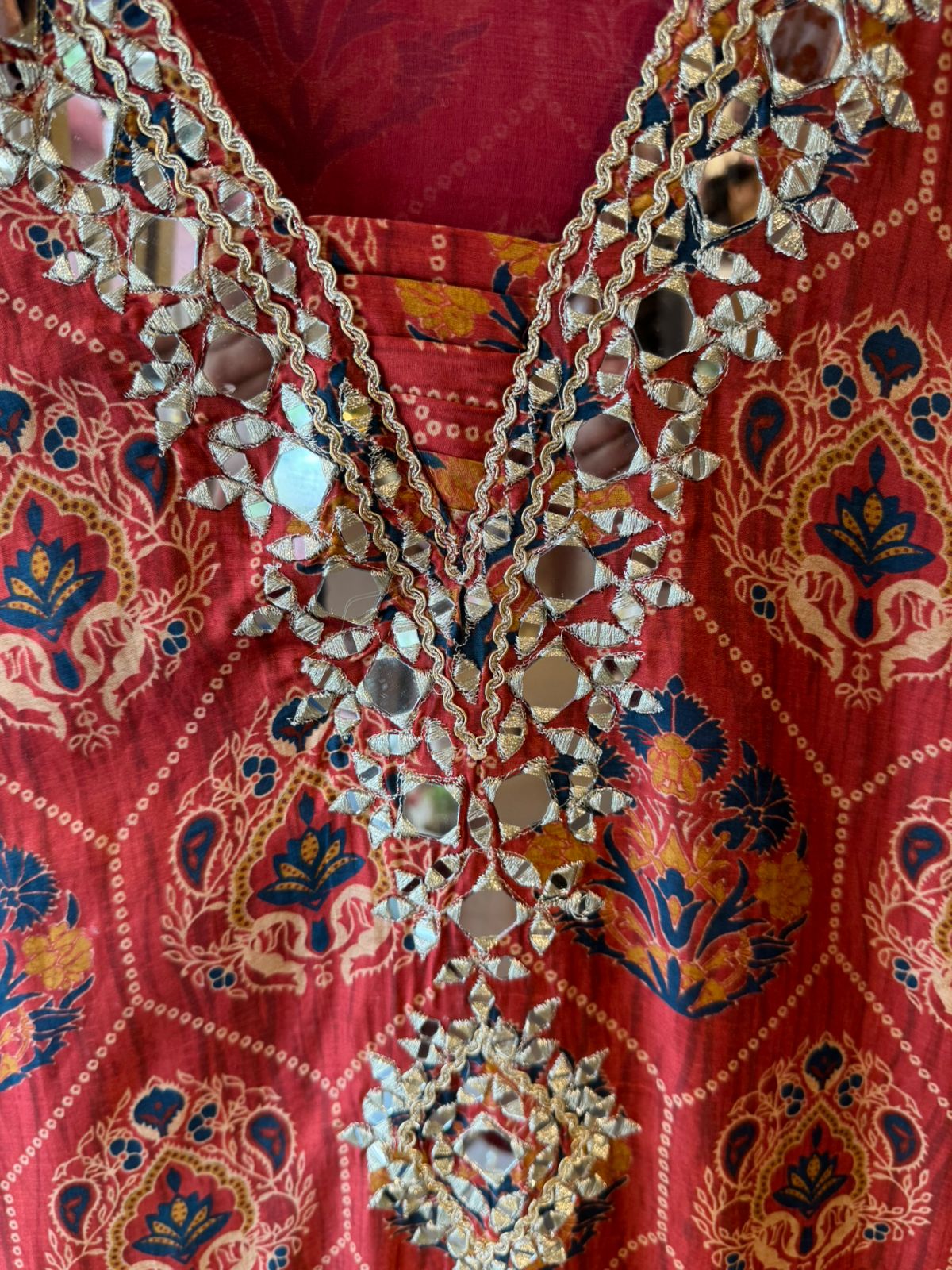 Stunning long ethnic dress ajrakh printed