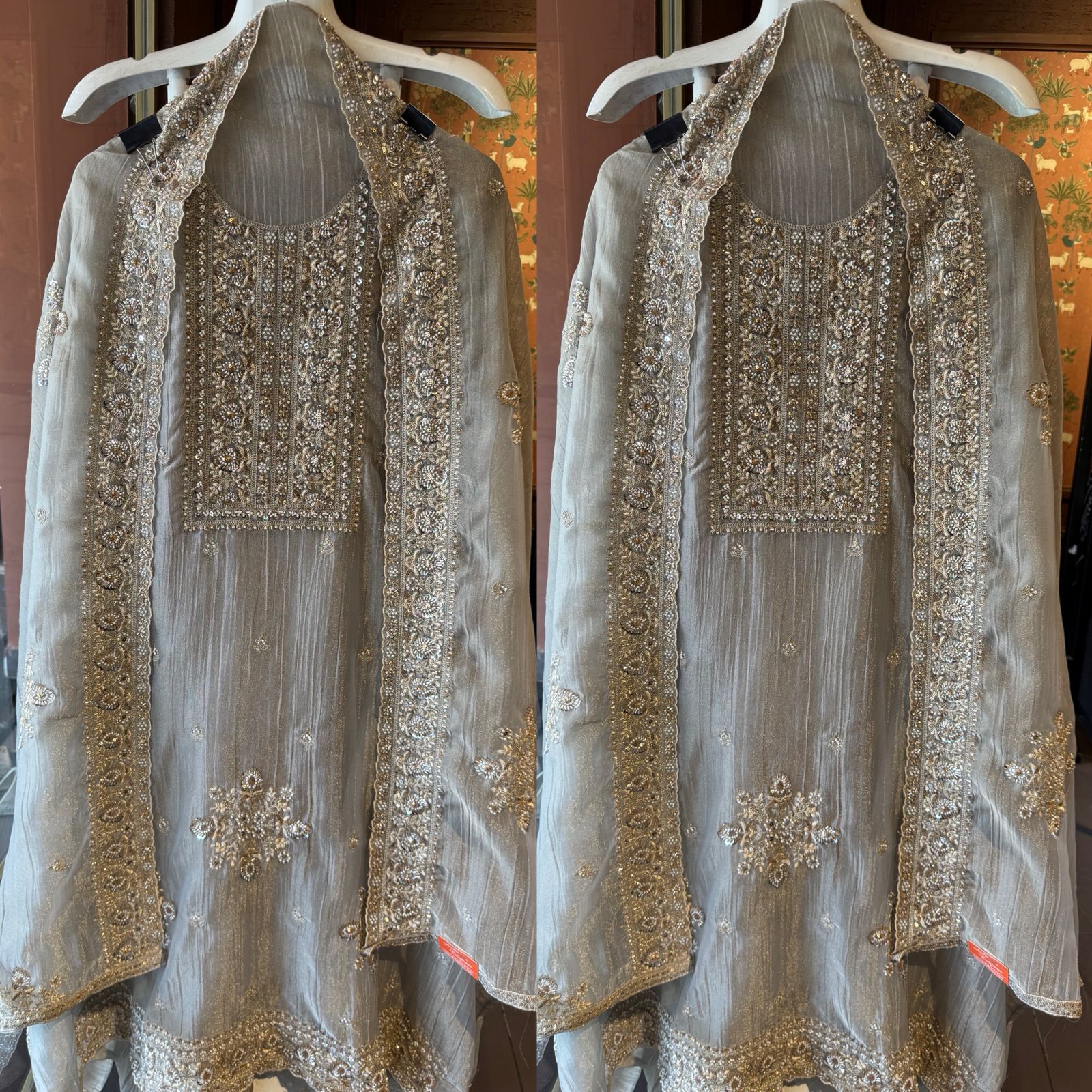 Crushed Tissue unstitched Suits