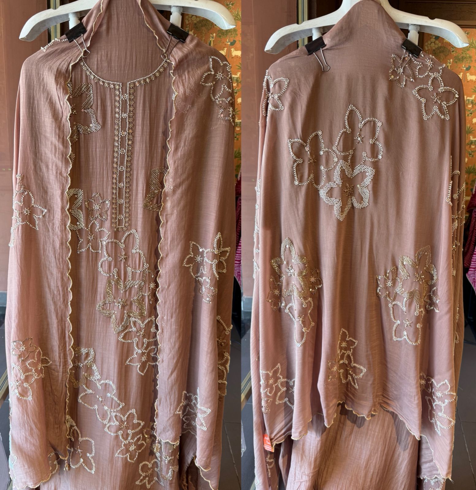 lightweight crinkled Mul cotton unstitched suit