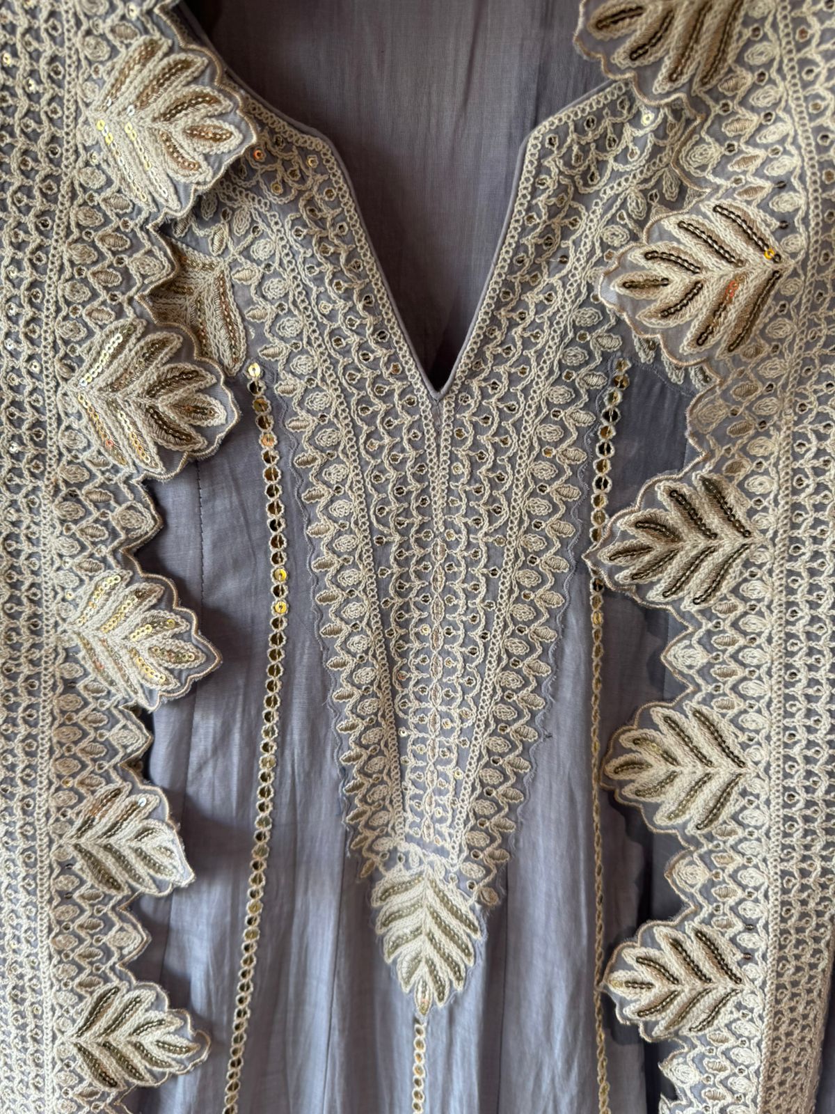 EMBROIDERED MUL COTTON ANARKALI