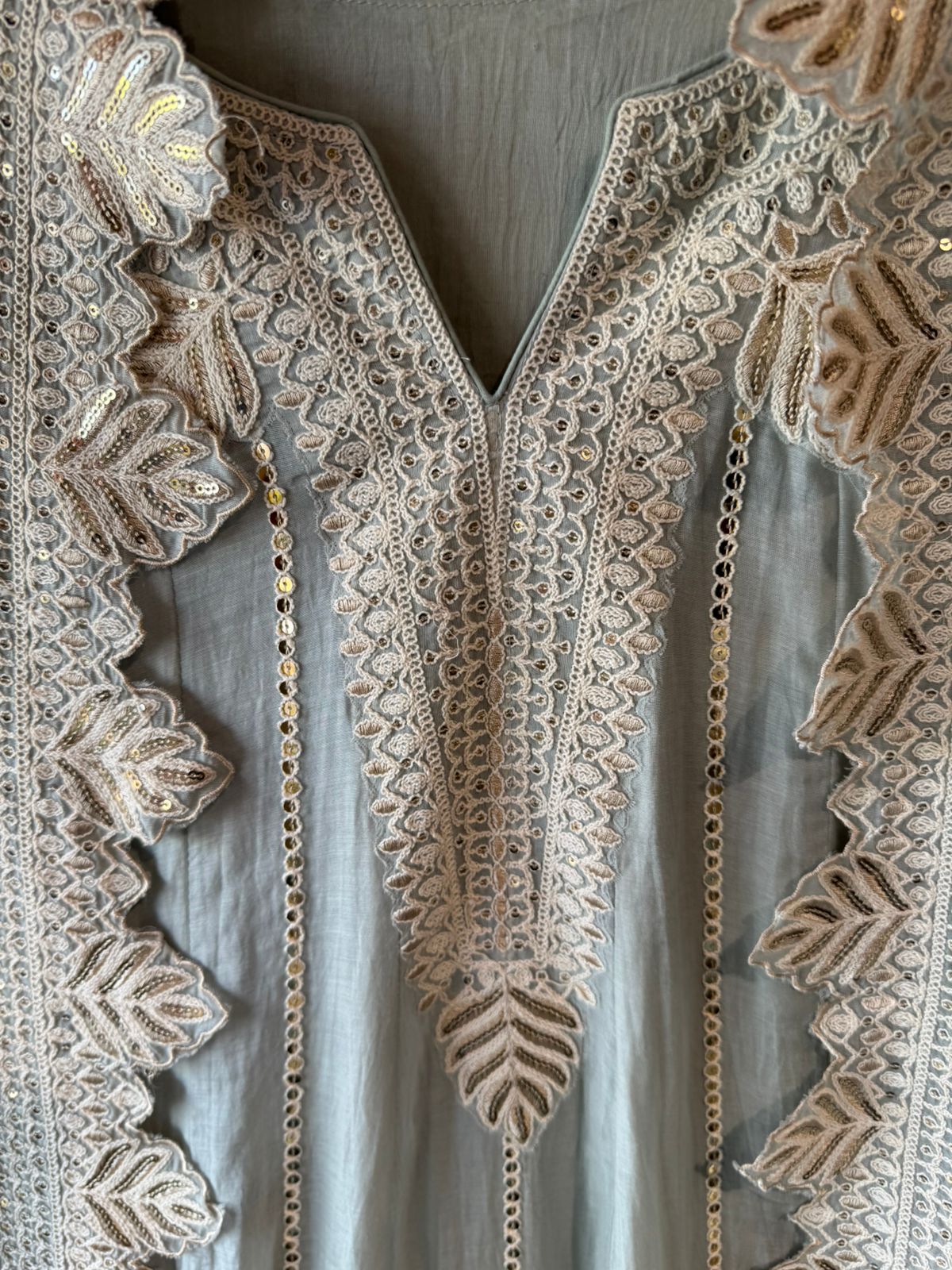 EMBROIDERED MUL COTTON ANARKALI