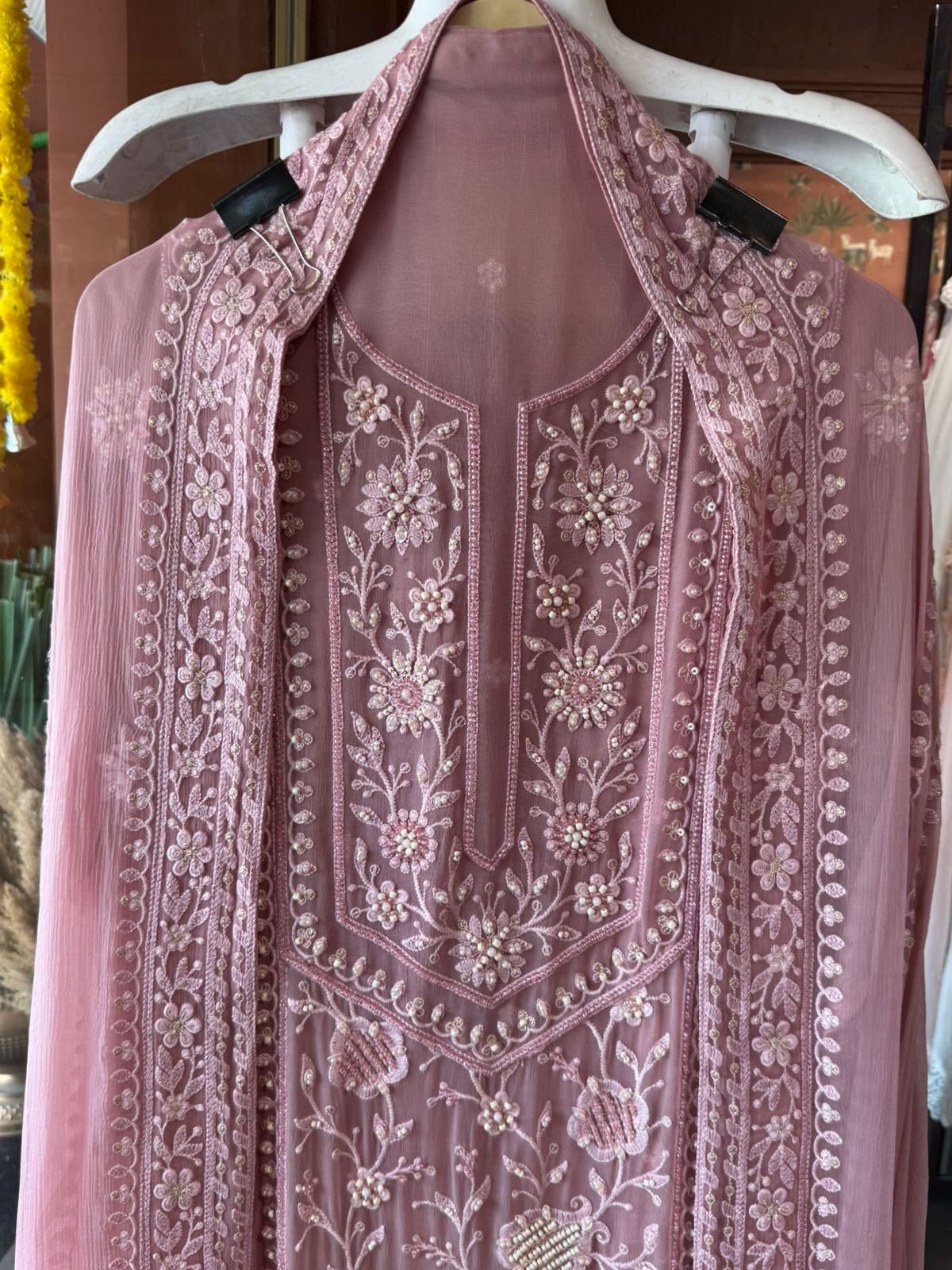 Chikankari Embroidered Unstitched suit set