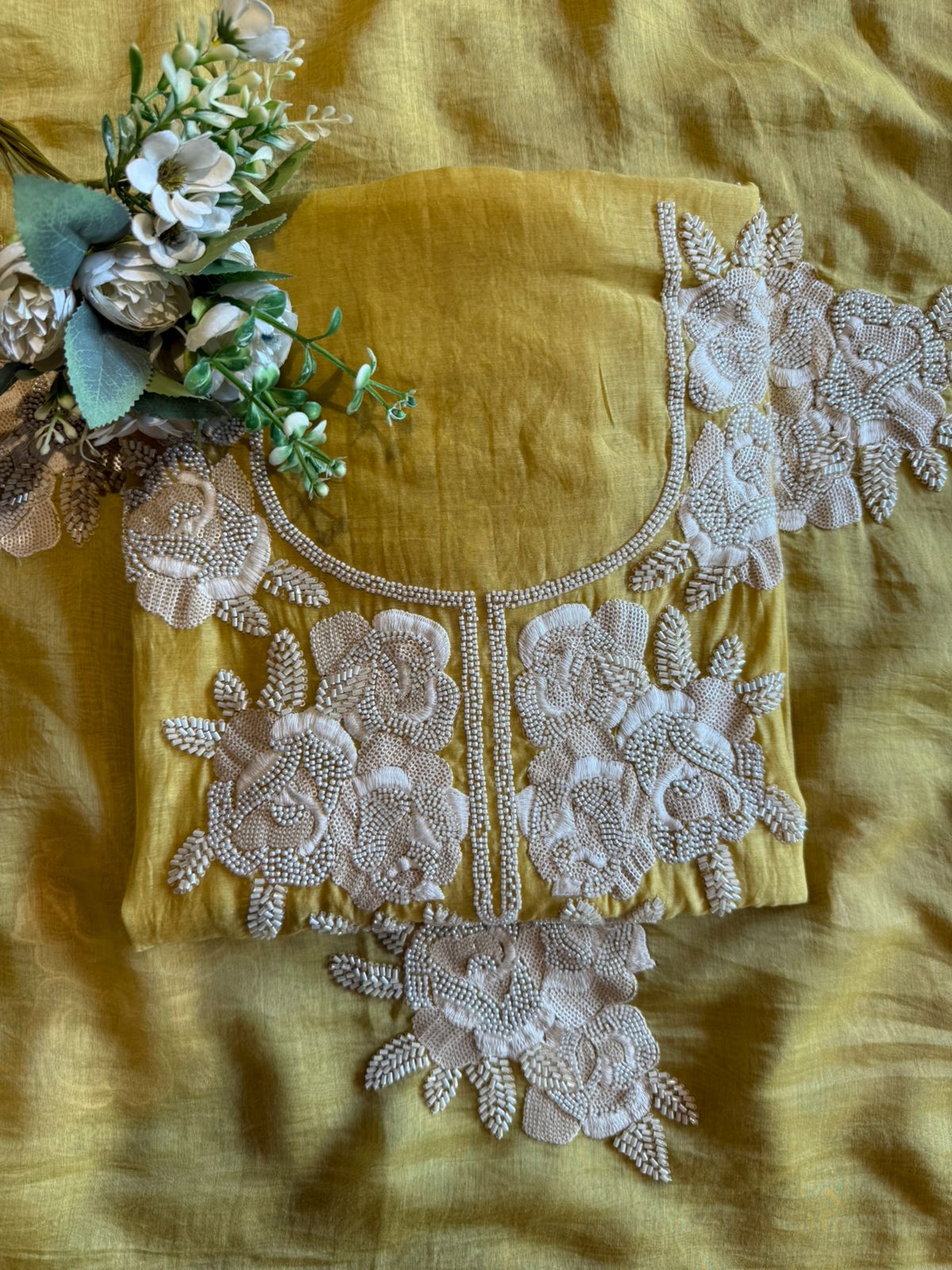 Pure soft Mul cotton chanderi unstitched suit