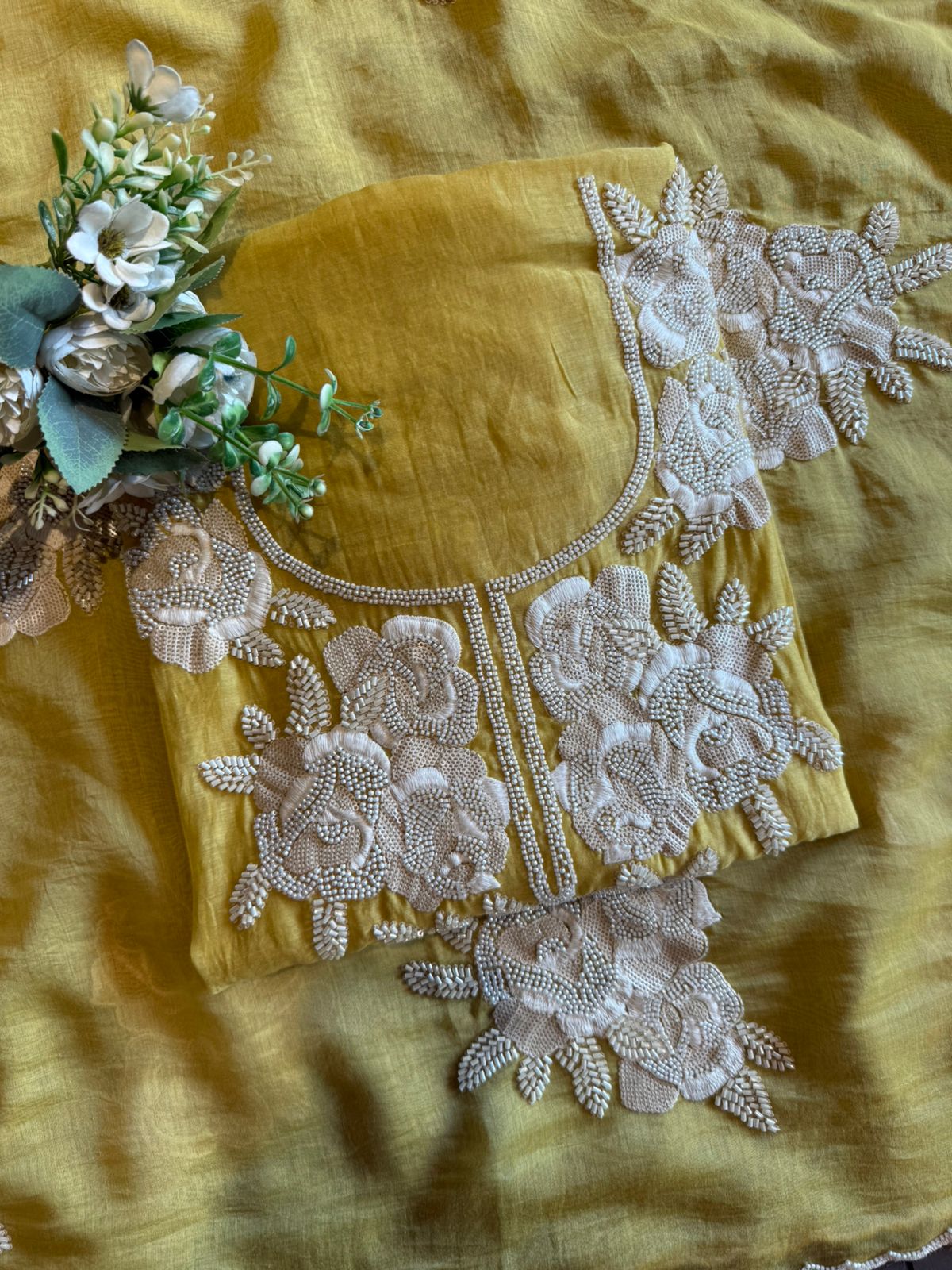 Pure soft Mul cotton chanderi unstitched suit