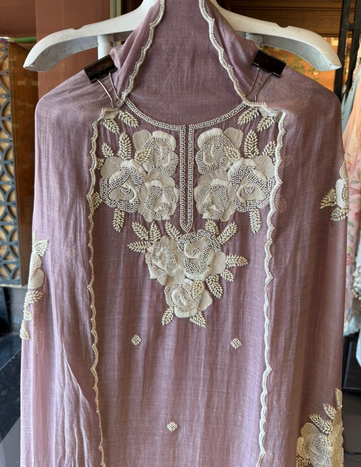 Pure soft Mul cotton chanderi unstitched suit