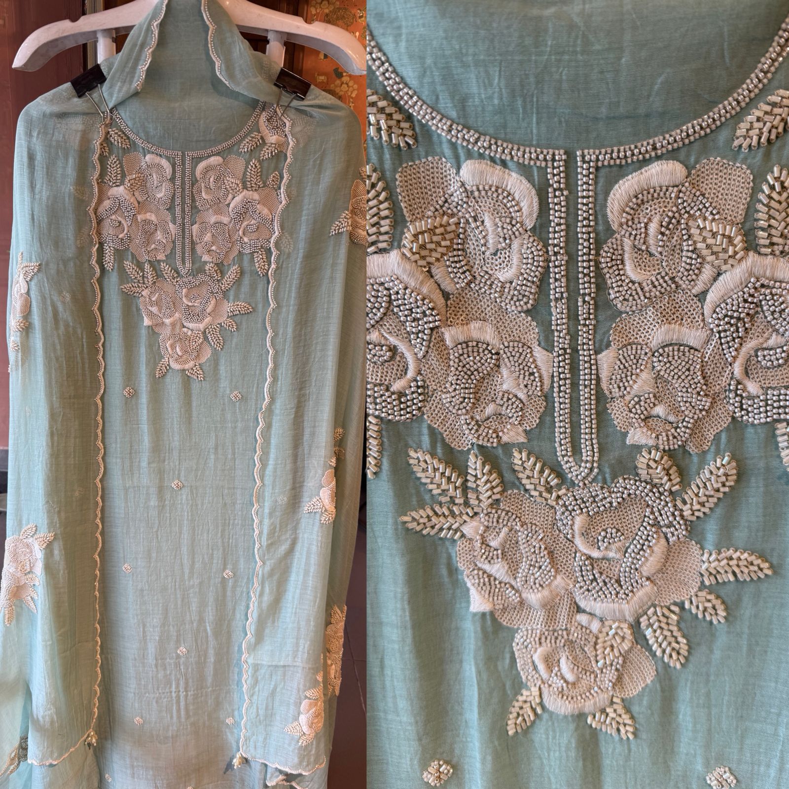 Pure soft Mul cotton chanderi unstitched suit