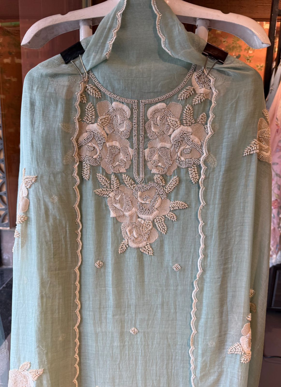 Pure soft Mul cotton chanderi unstitched suit