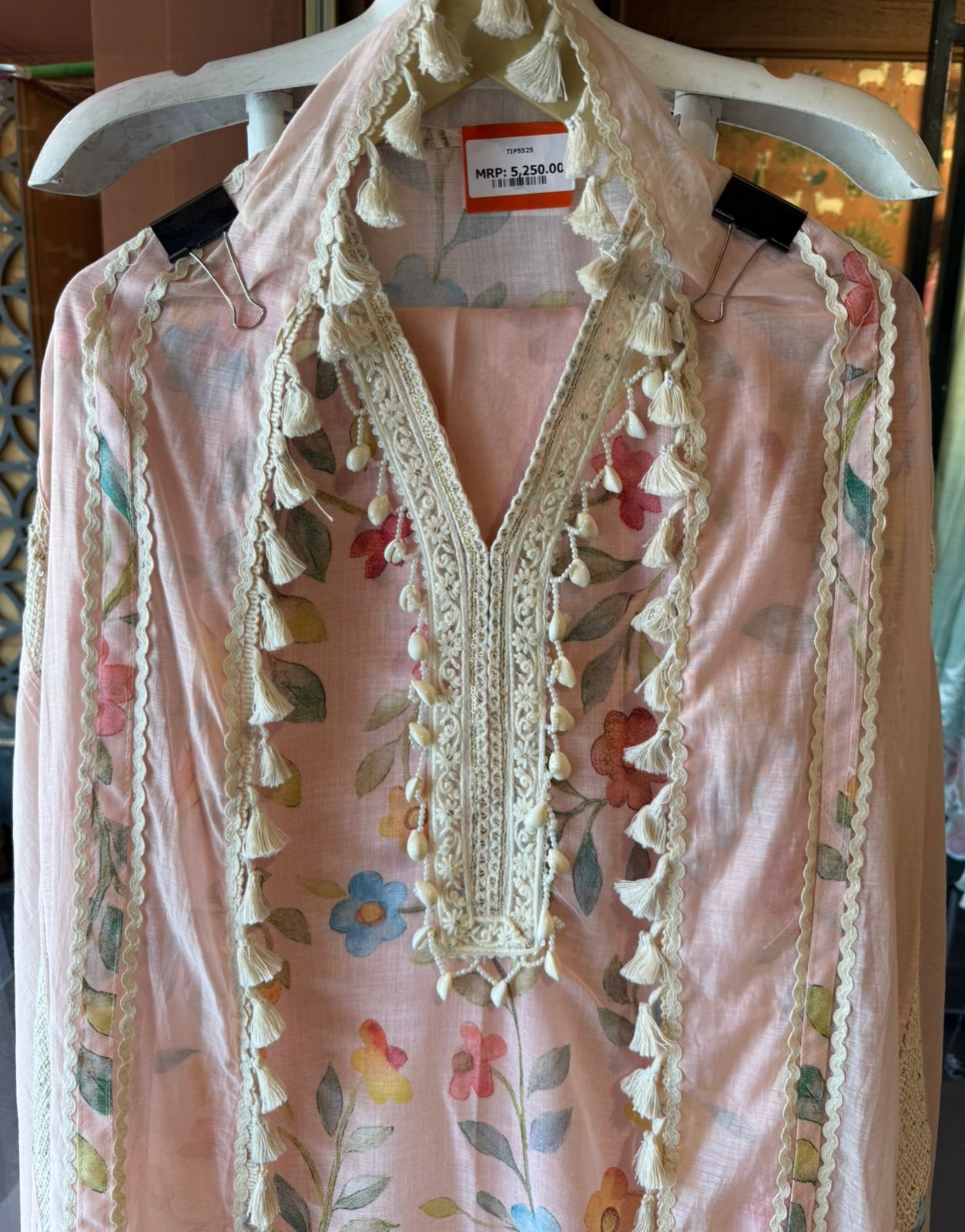 Soft pastel floral prints unstitched suit