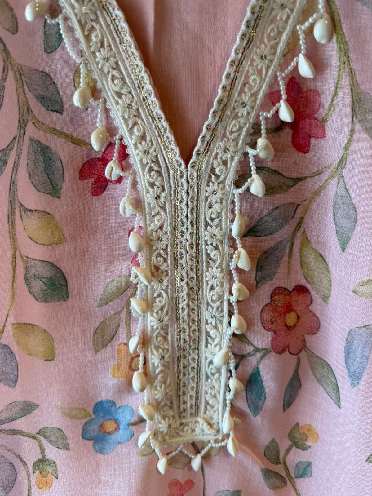 Soft pastel floral prints unstitched suit