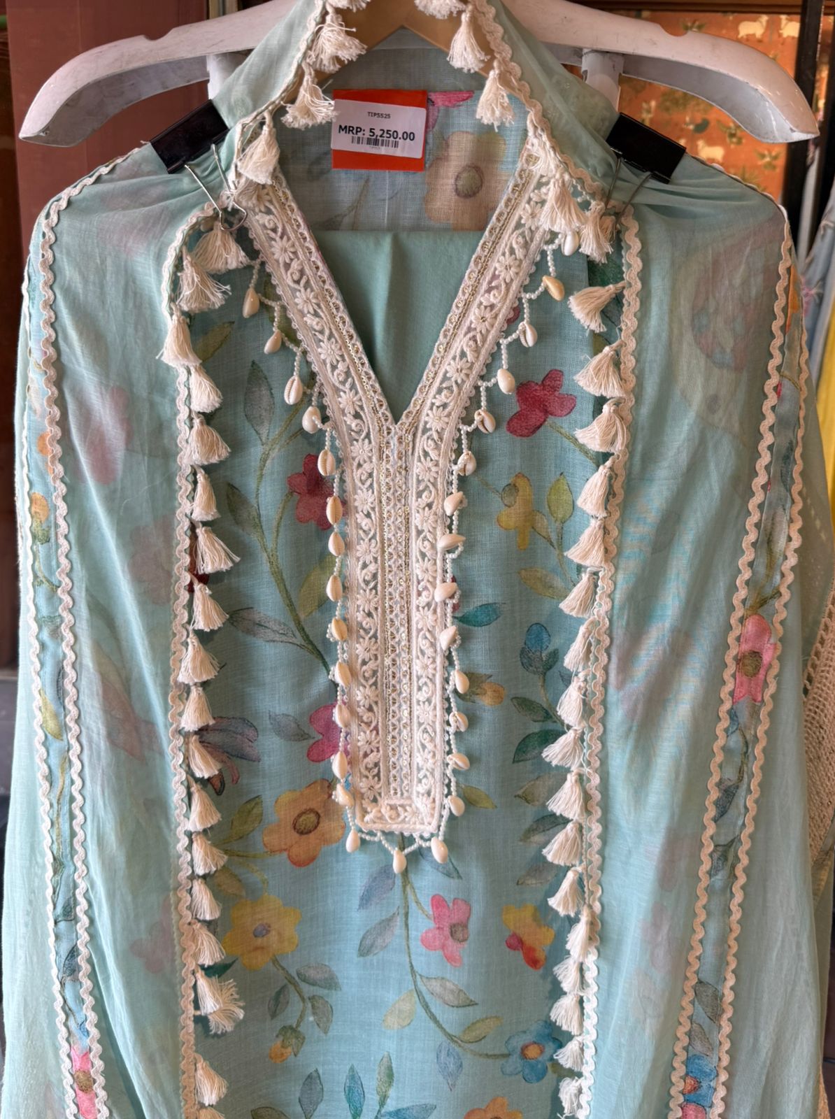 Soft pastel floral prints unstitched suit