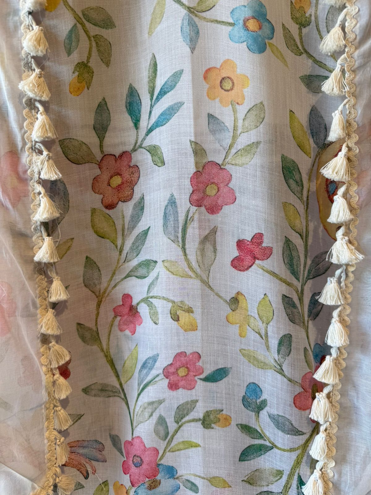 Soft pastel floral prints unstitched suit